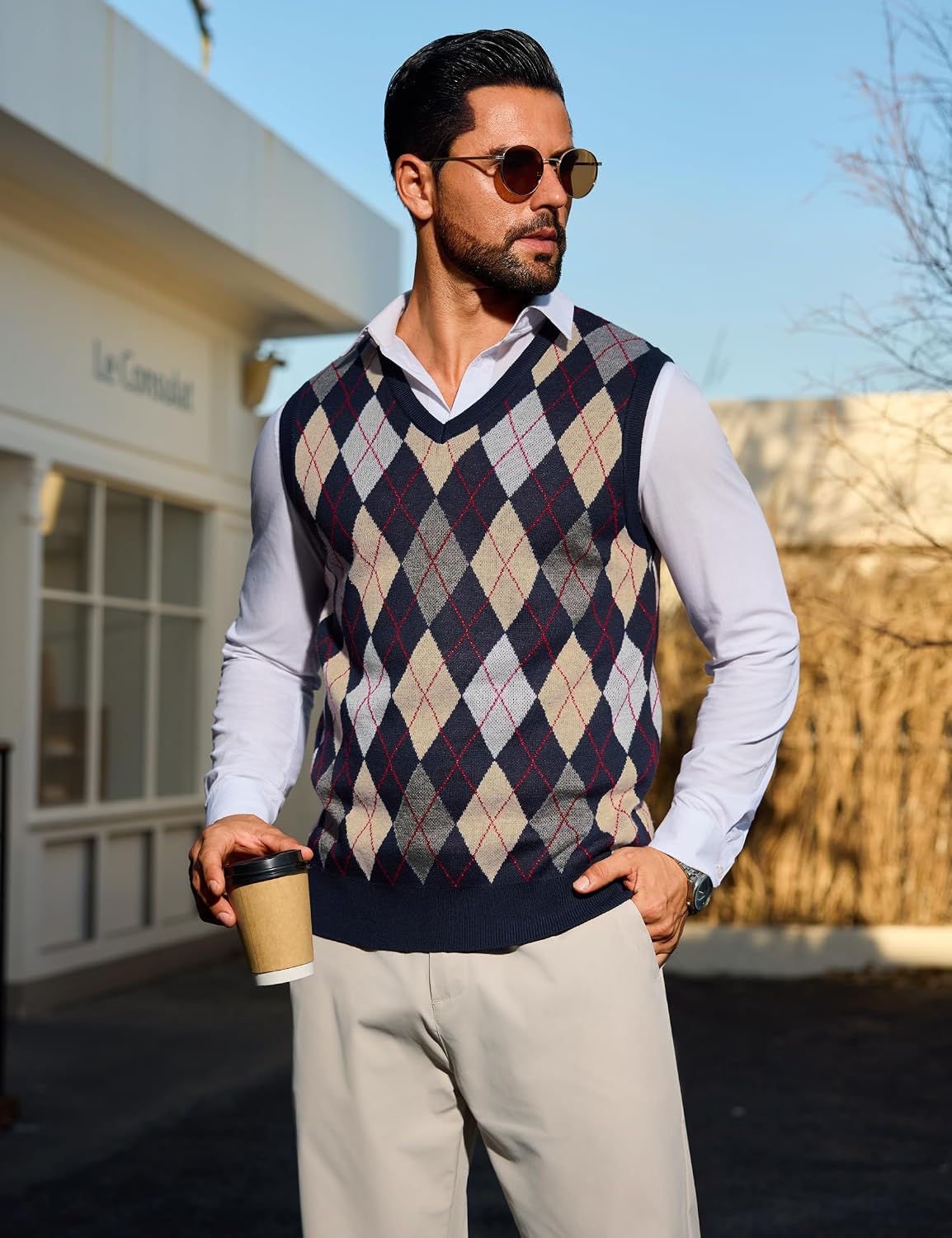 Thumbnail 3 de Sykooria Gilet Maglione Scollo V uomo