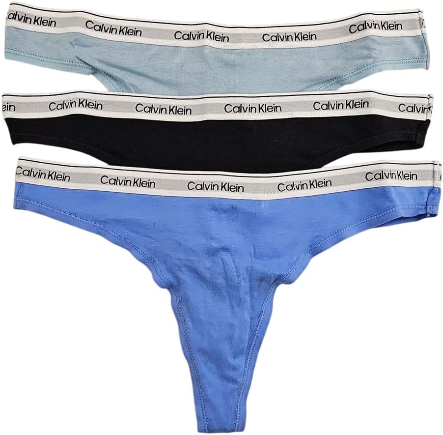 Thumbnail 2 de Lot de 3 strings femme Calvin Klein (Thong) en coton et élasthanne