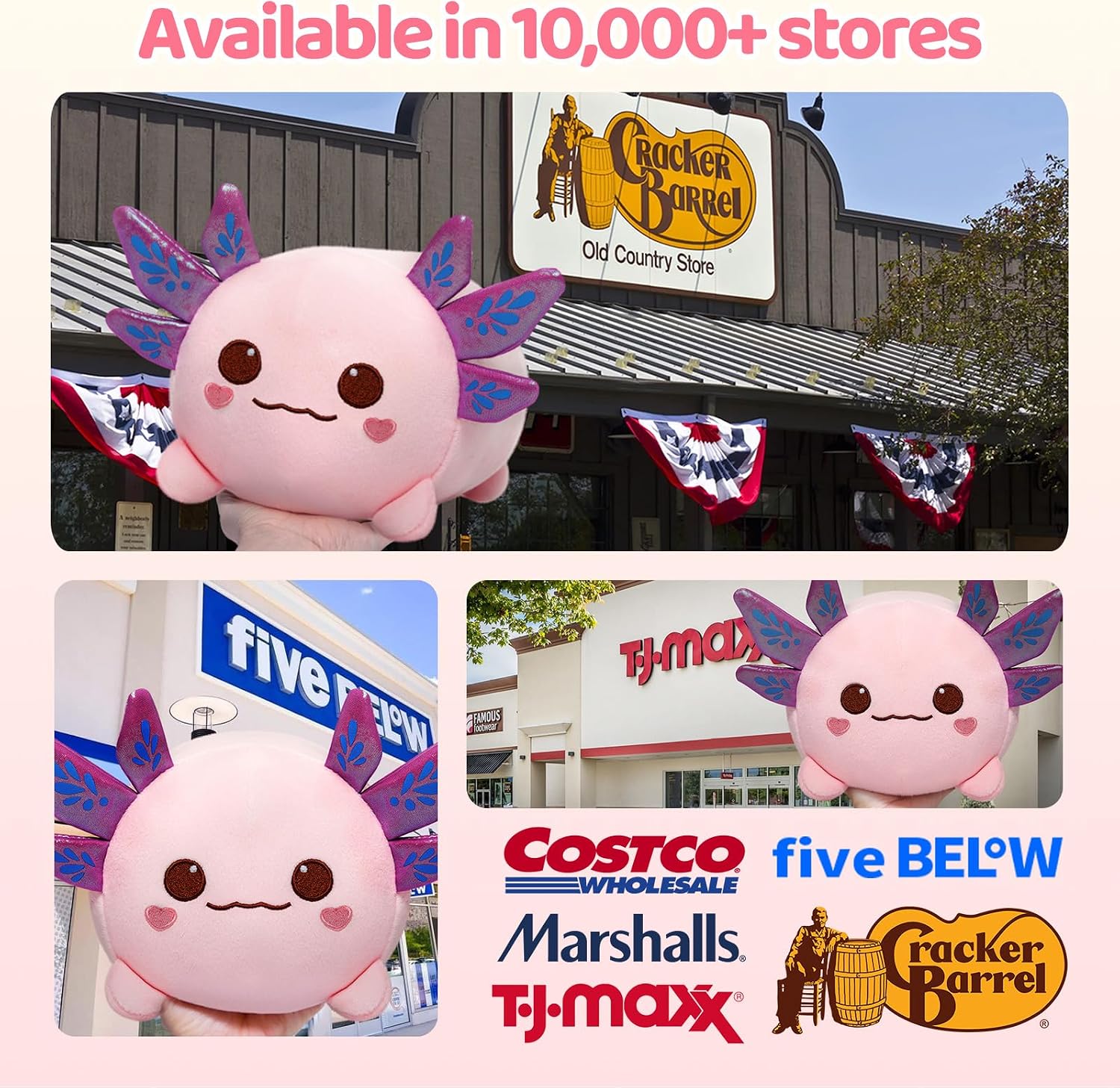 Thumbnail 5 de Mewaii 16" Soft Pink Axolotl Plush Pillow