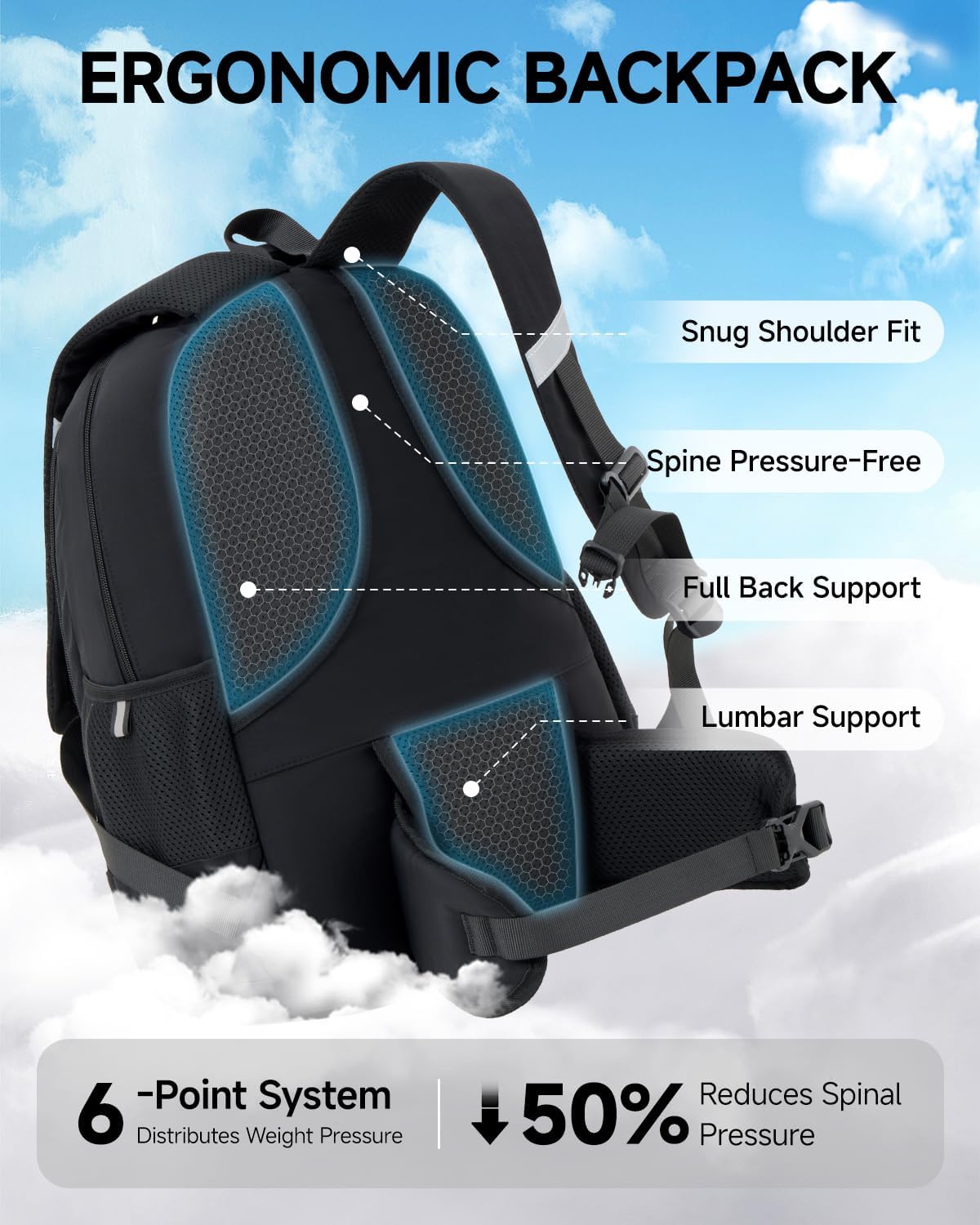 Thumbnail 3 de Amythe Zaino Outdoor Ragazzi e Ragazze 21L: leggerezza, comfort ed ergonomia per trekking e scuola