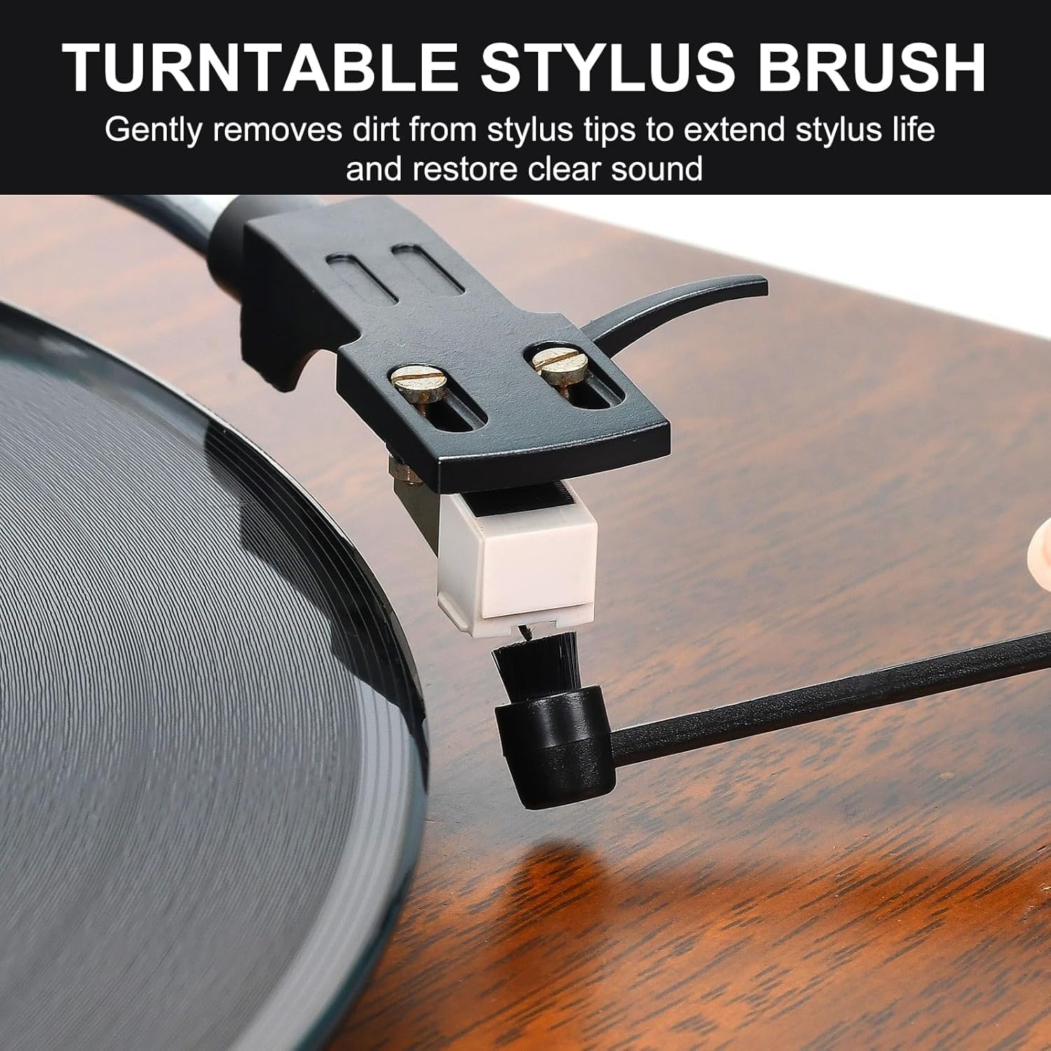 Detalle de 5 in1 Vinyl Record Cleaner Kit with Velvet & Microfiber Brushes, XL Cleaning Liquid, Duster, and Stylus Brush