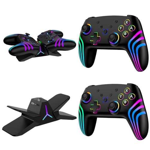 Detalle de Manette Reddening Lot de 2 avec Station de Charge pour Switch 2 et plus – Performance, RGB et Gyroscope