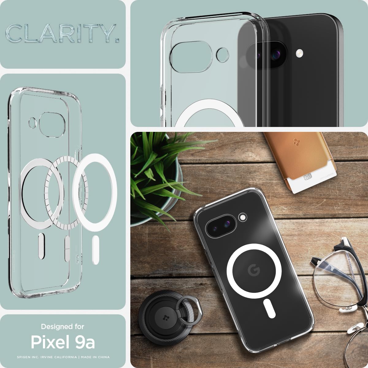 Detalle 2 de Spigen Ultra Hybrid MagFit pour Google Pixel 9a — Coque blanche