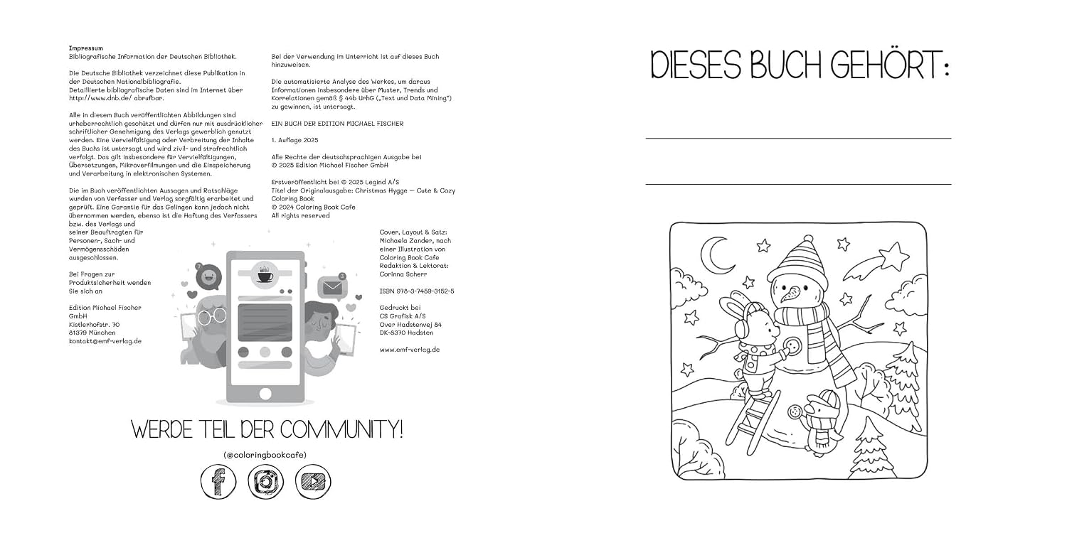 Detalle de Cozy Coloring – Christmas Hygge, julig målarbok för avkoppling