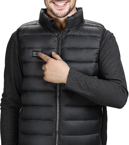Detalle 2 de seenlast chaleco calefactable para hombre con batería de 10.000 mAh y 4 zonas