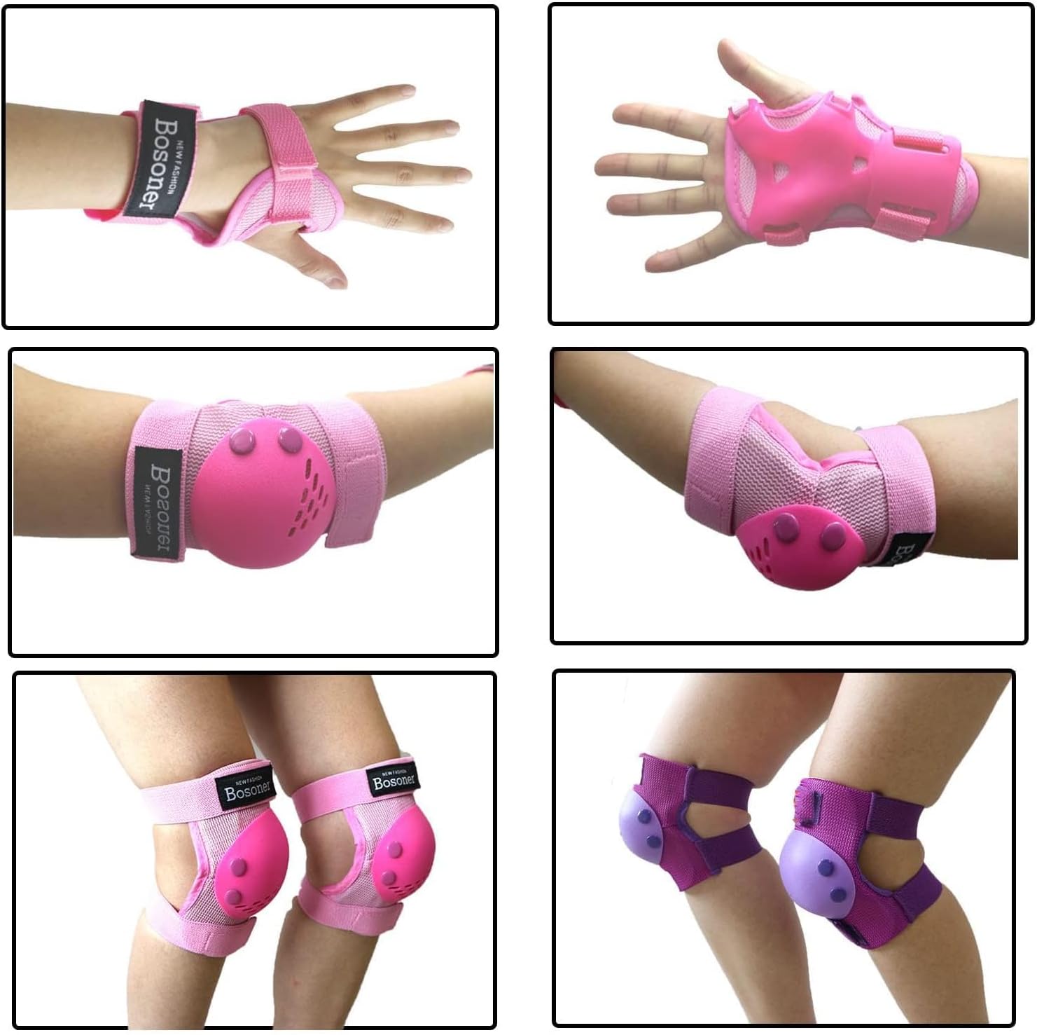 Detalle 2 de BOSONER Kids Protective Gear Set: Knee, Elbow, and Wrist Guards for Ages 3-15