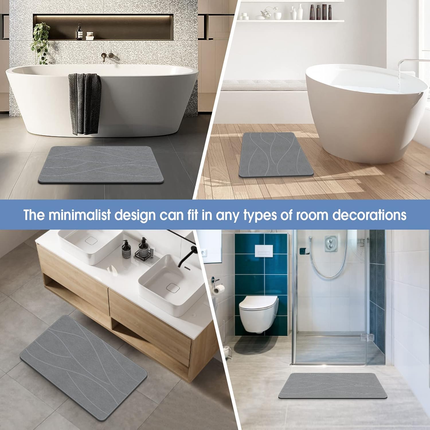 Thumbnail 4 de Veeloim Stone Bath Mat 23.6"