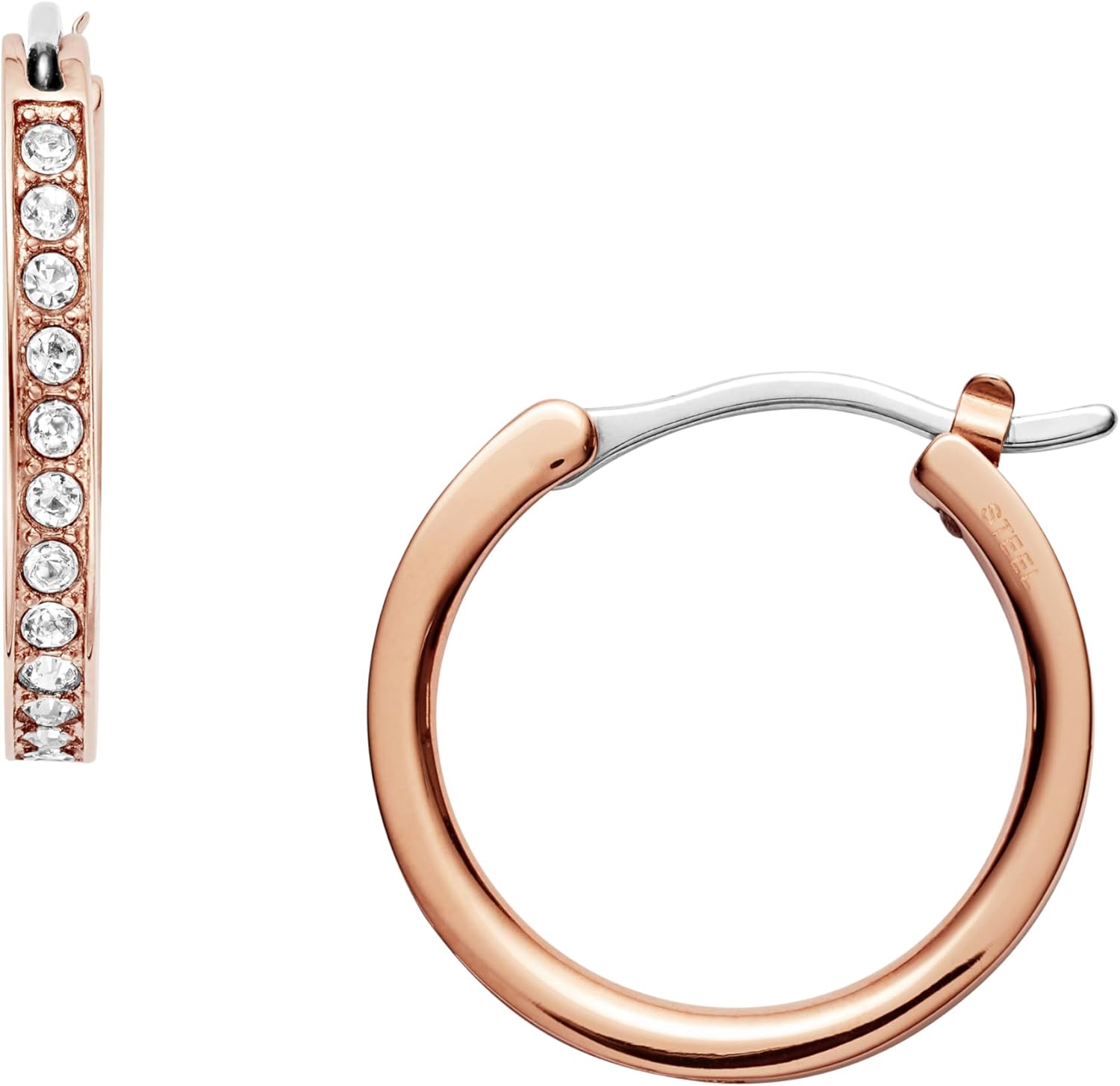 Thumbnail 5 de Fossil orecchini da donna in acciaio inossidabile con chiusura a cerchio