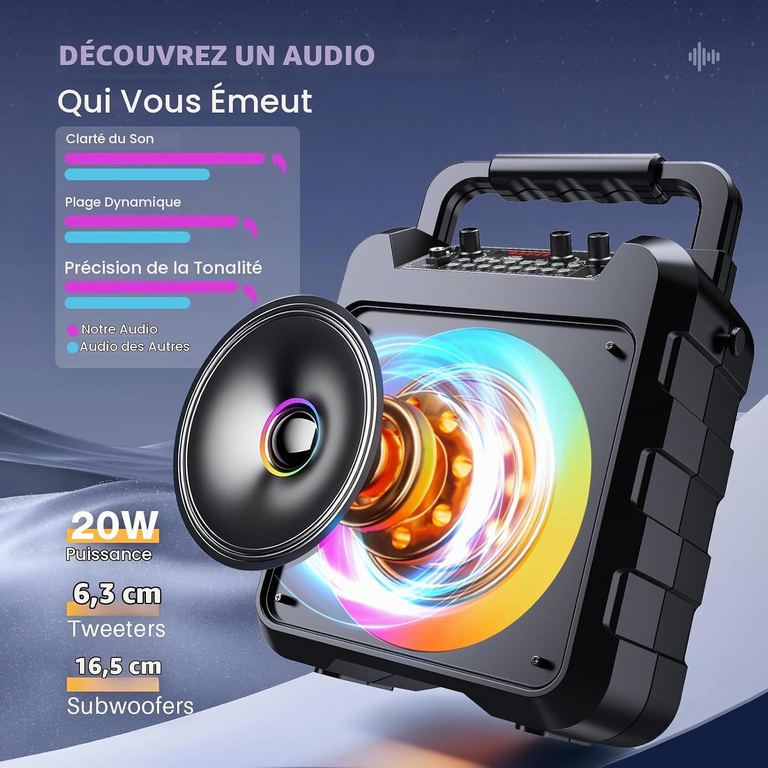 Detalle de Dislocati enceinte karaoké Bluetooth 5.3