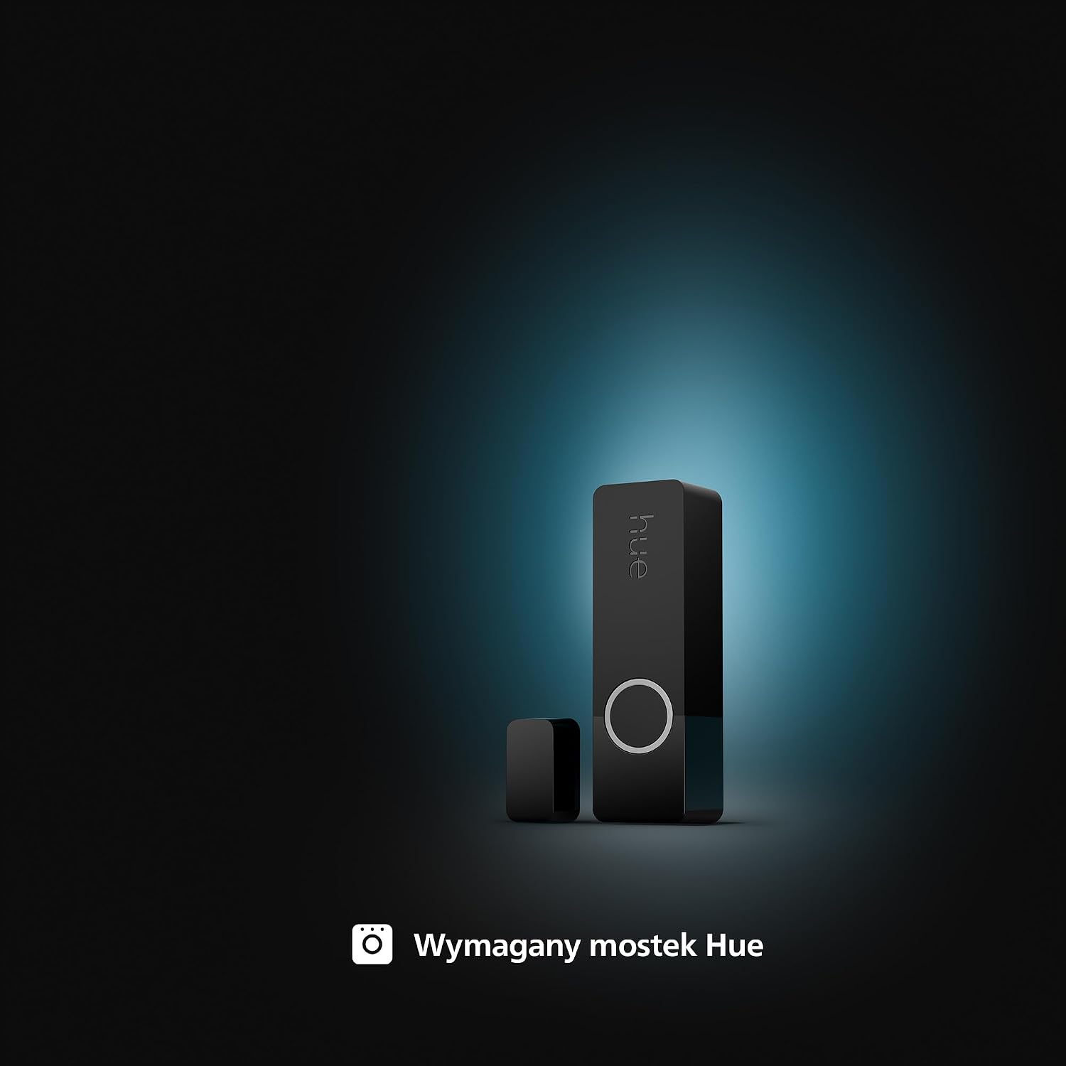 Detalle de Philips Hue Secure Raven – czarny czujnik kontaktu z alarmem świetlnym