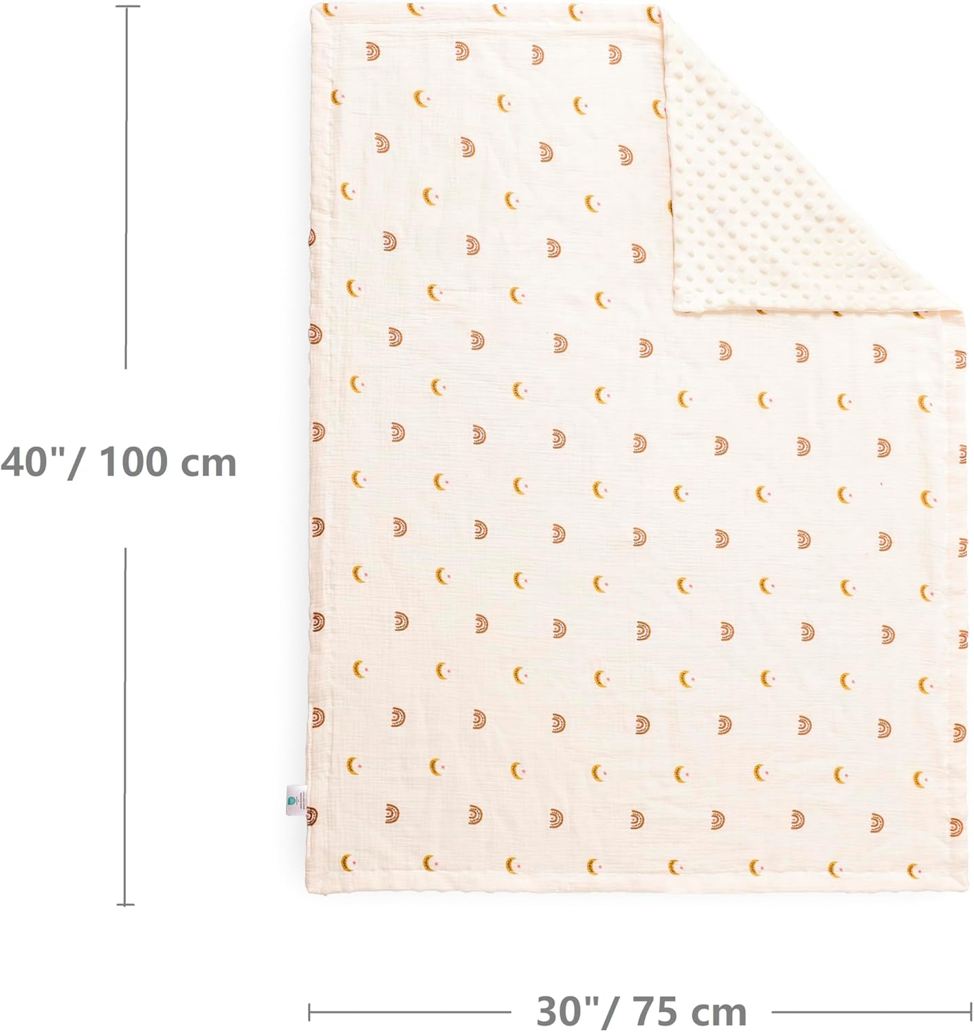 Thumbnail 4 de CREVENT Organic Muslin Cotton Baby Blanket for Newborns – Moon 75x100cm