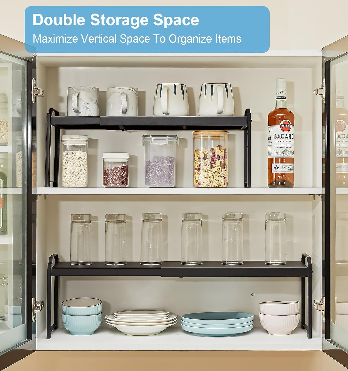 Thumbnail 5 de Expandable Cabinet Countertop Shelves 2-Pack