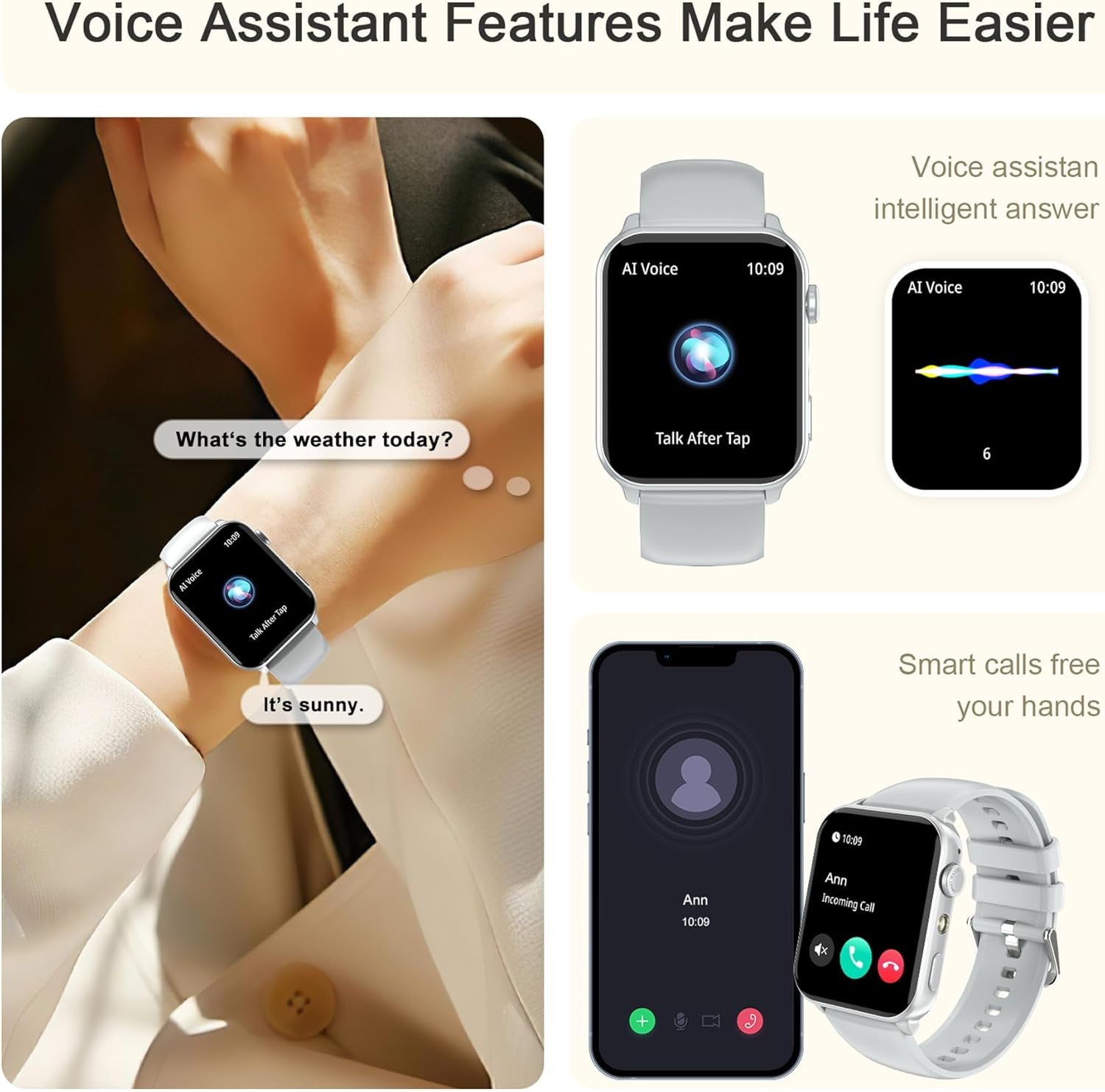 Detalle 2 de IOWODO Smart Watch 1.91" HD Fitness Watch