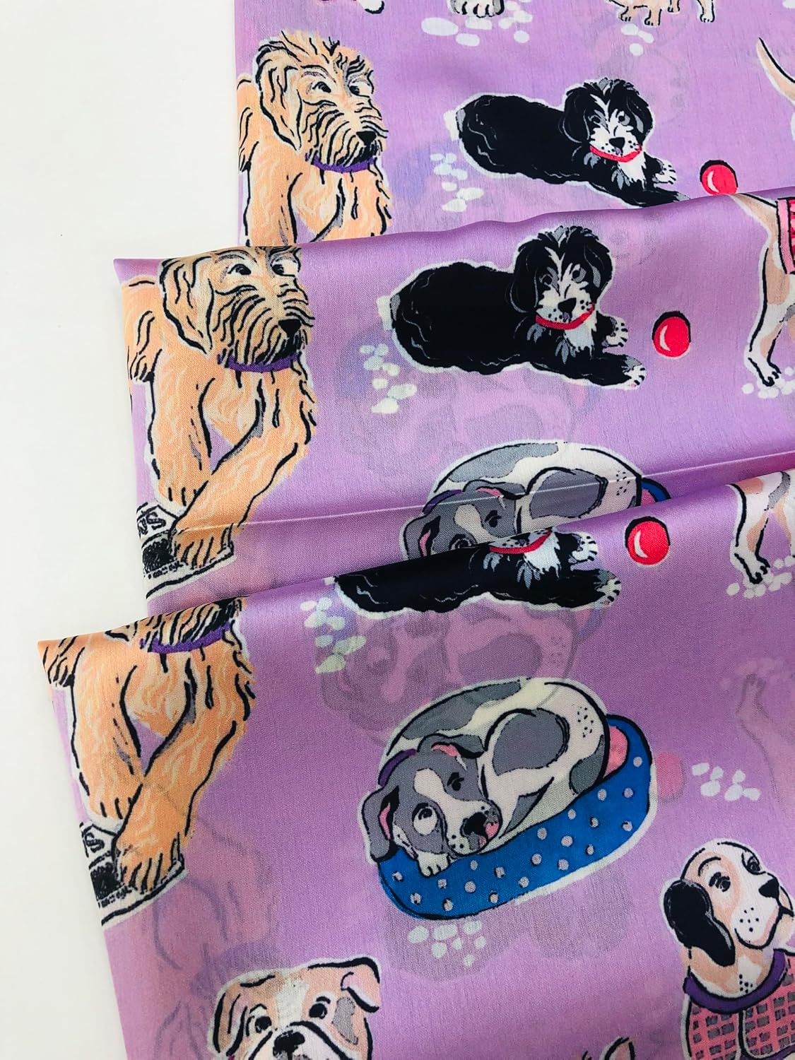 Thumbnail 4 de Walniverse Seidenschal Damen – Seidentuch mit verspieltlem Hundmotiv, 180×90 cm, 110 g, 20% Seide