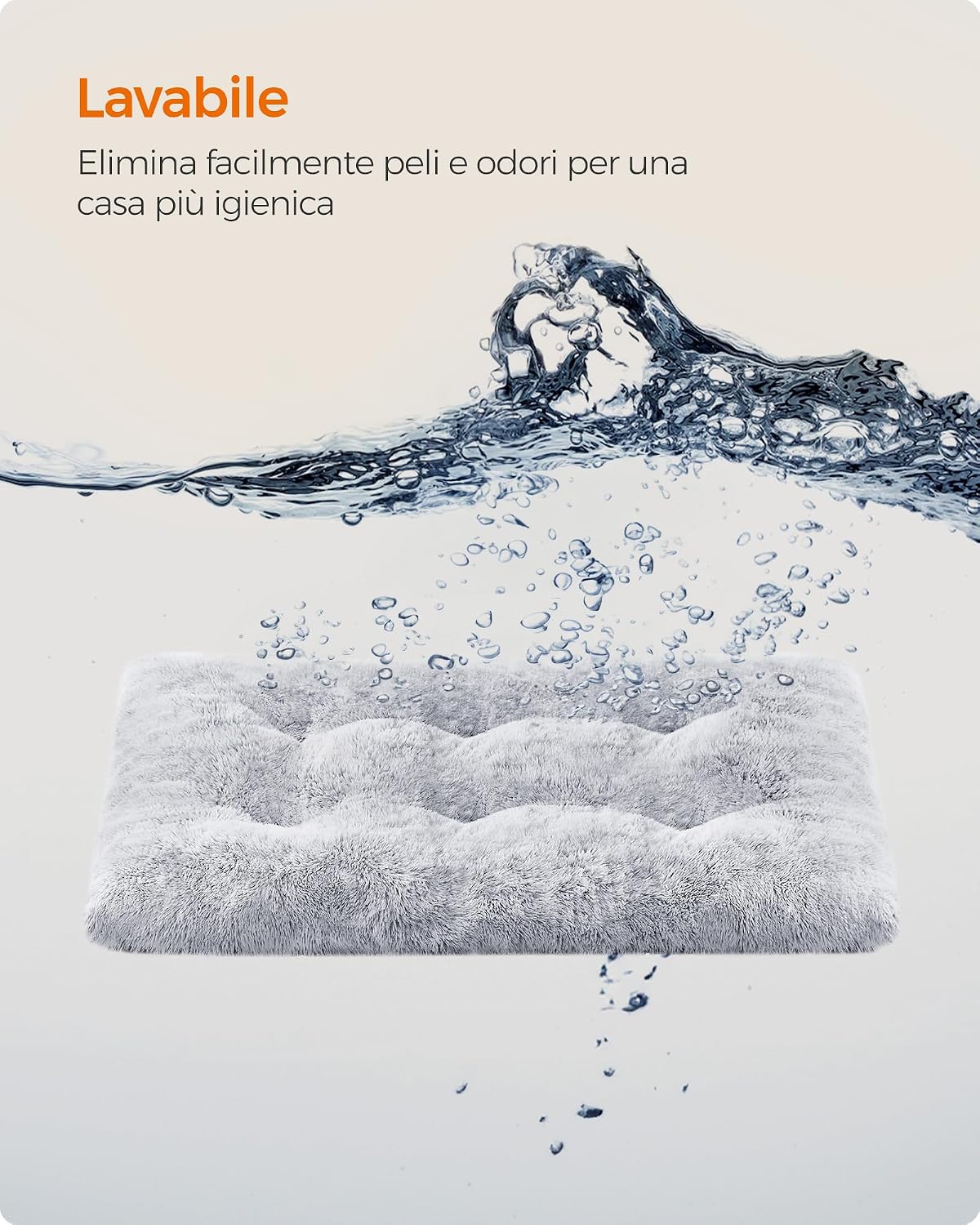 Thumbnail 6 de Feandrea Cuccia per cani con imbottitura soffice PGW206GA01, tappetino multiuso grigio ombré 105 x 68 cm