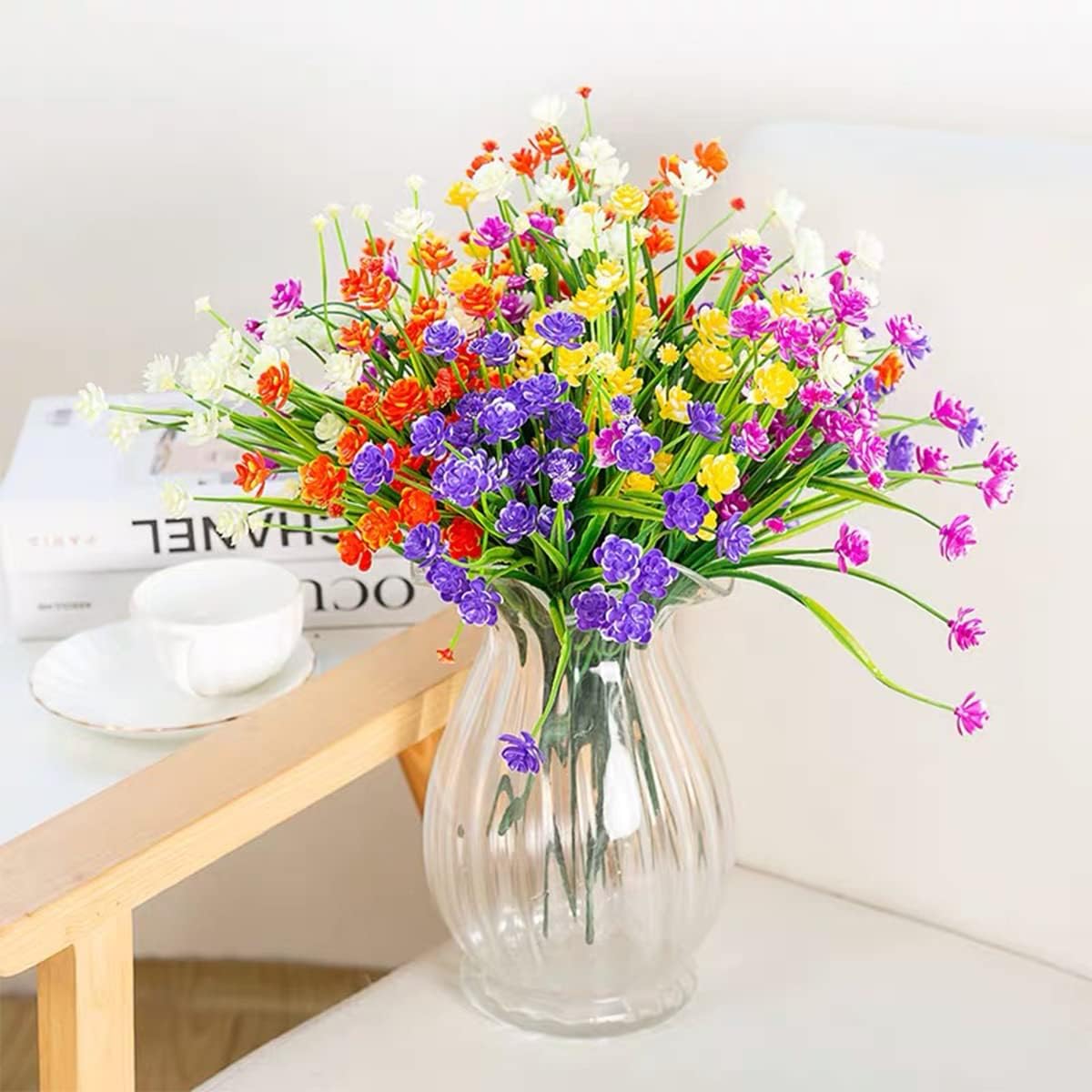 Thumbnail 4 de HBell 10Pcs Artificial Flowers Outdoor Decorations – UV-Resistant Greenery for Indoor & Outdoor Use