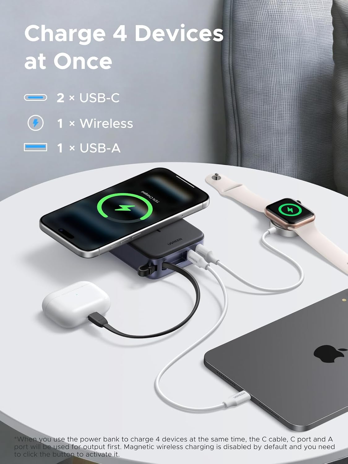 Detalle 2 de UGREEN MagSafe power bank 20000mAh