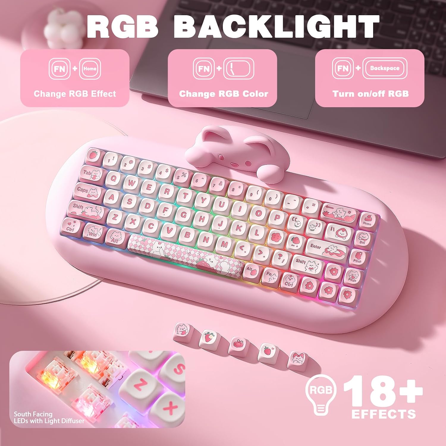 Detalle 2 de YUNZII C68 65% mechanische Gaming‑Tastatur