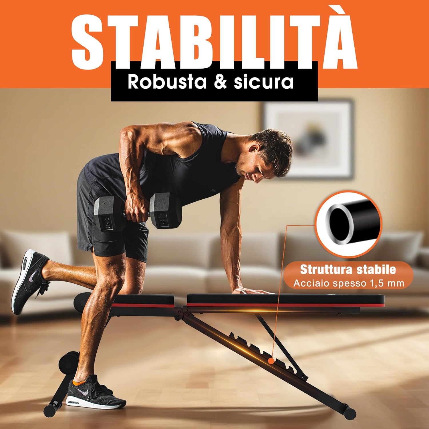 Thumbnail 2 de DH FitLife Panca Palestra Pieghevole 8 in 1 — Panca Pesi Salvaspazio per Allenamento Domestico