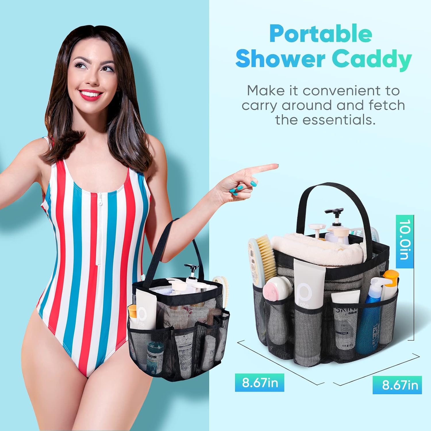 Detalle de EUDELE Mesh Shower Caddy Portable for College Dorm Essentials