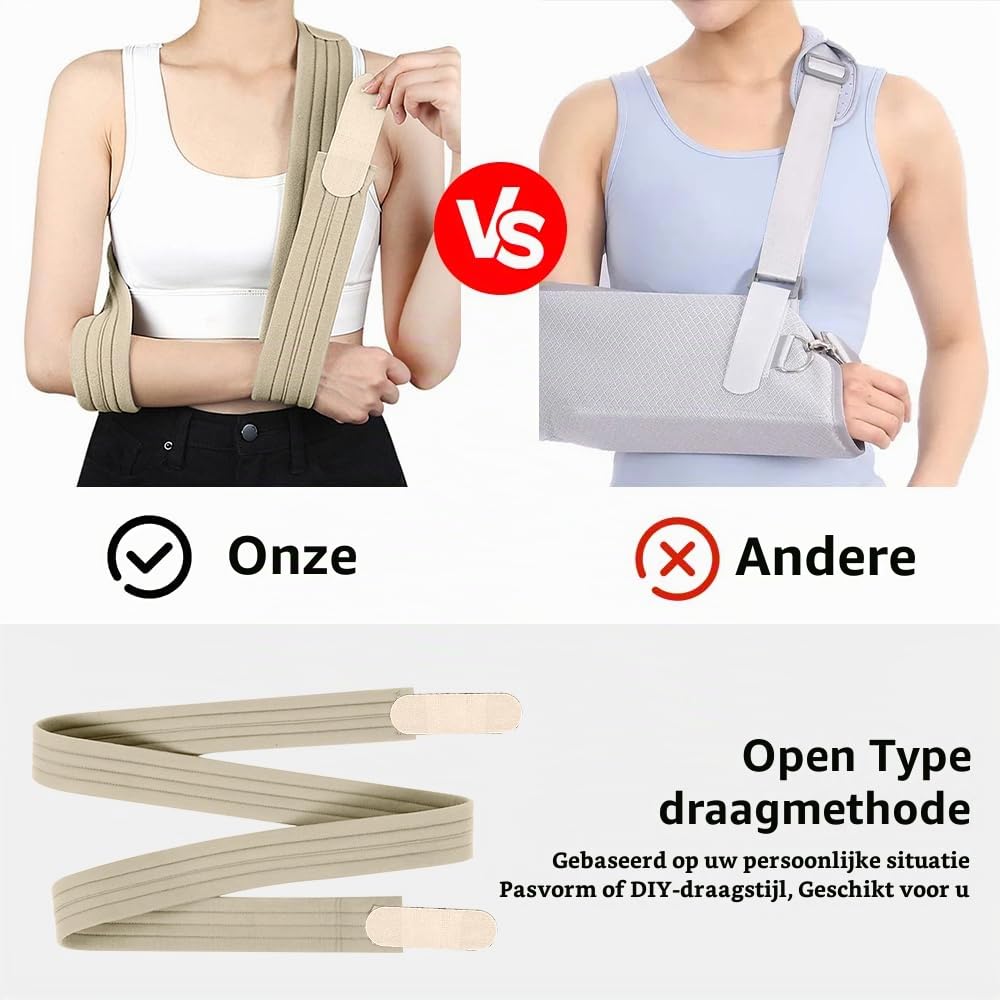 Detalle 2 de Aoreun verstelbare armriem 160 cm, beige, licht en zacht gevoerd