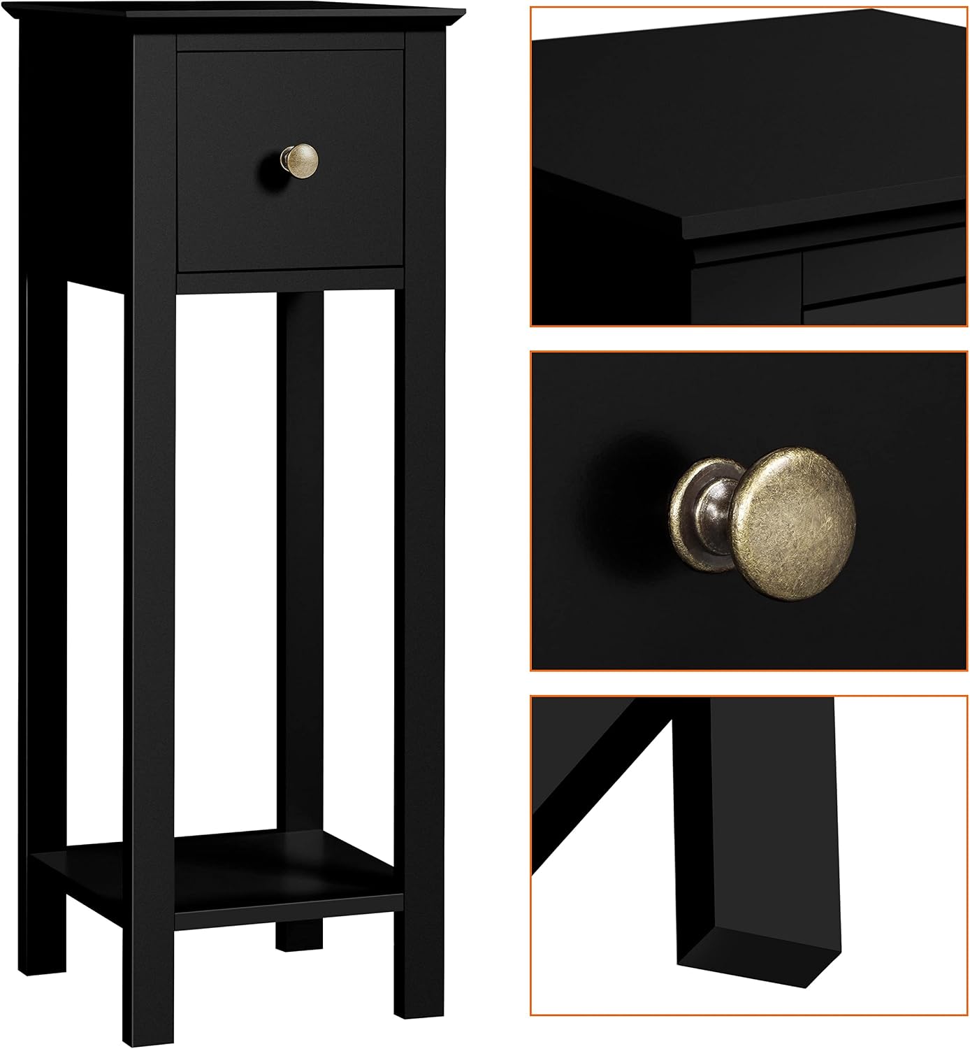Detalle de Yaheetech slim bedside tables set of 2