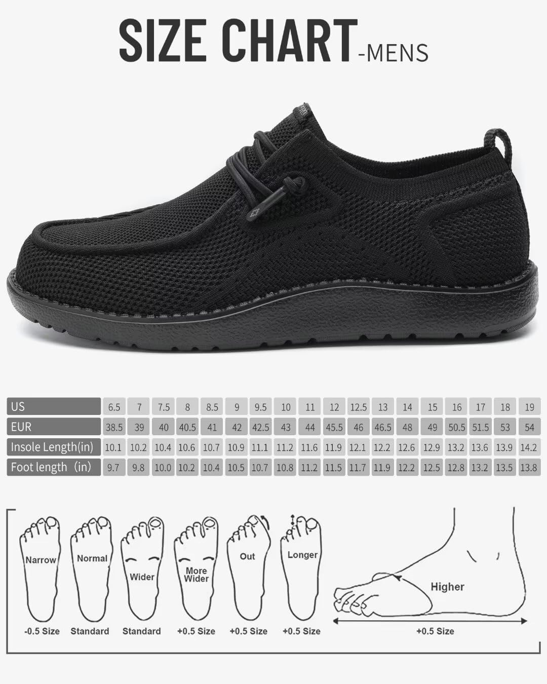 Detalle de 1TAZERO Men's Slip-On Walking Shoes, 4E-6E Wide