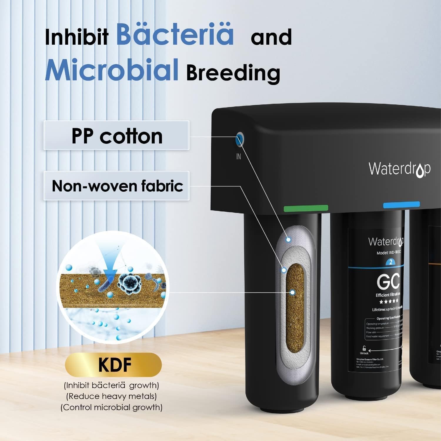 Detalle de Waterdrop TSB Under Sink Water Filter System with Dedicated Faucet