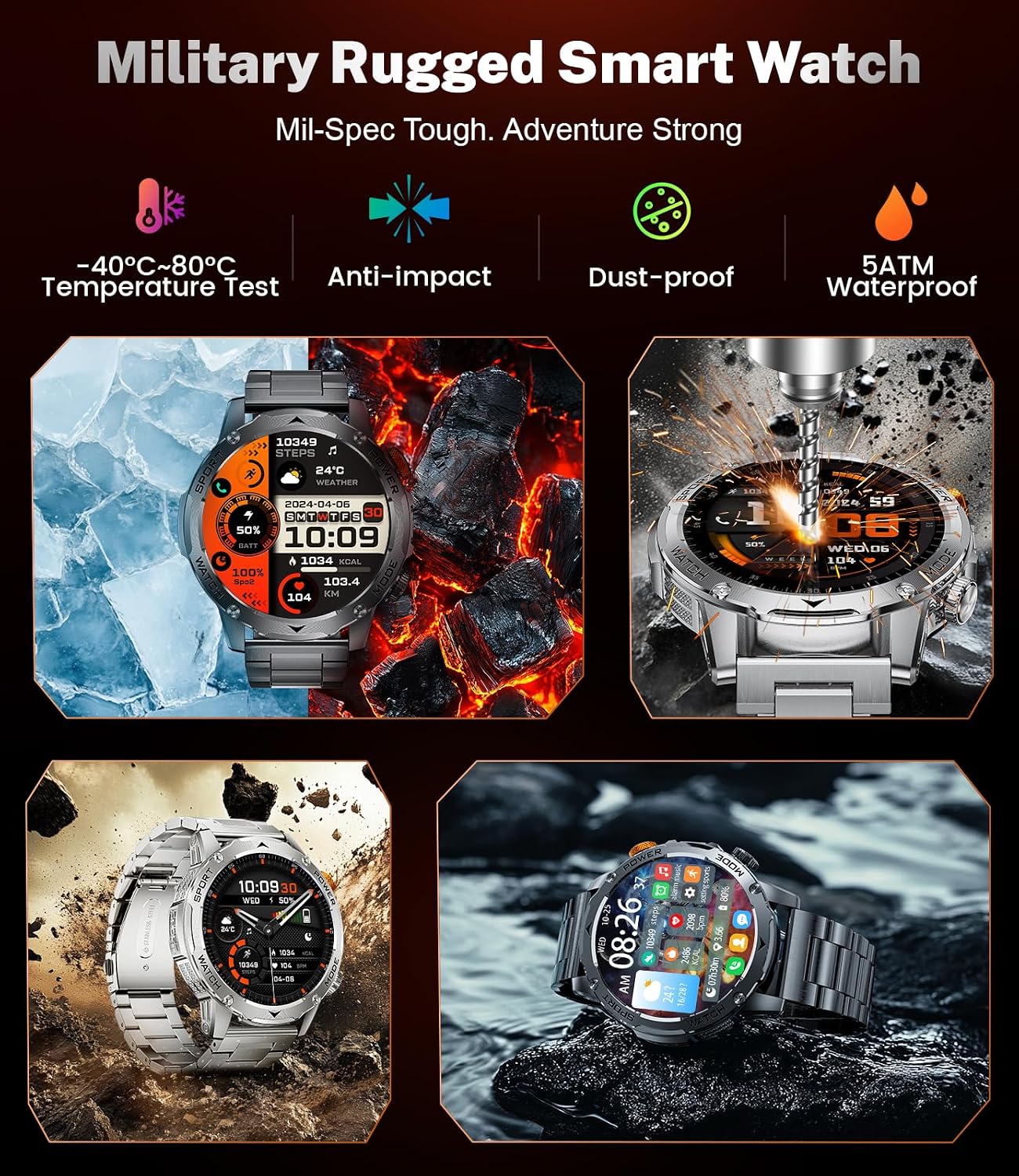 Thumbnail 6 de LIGE Smart Watch 1.75" HD display, 1000mAh