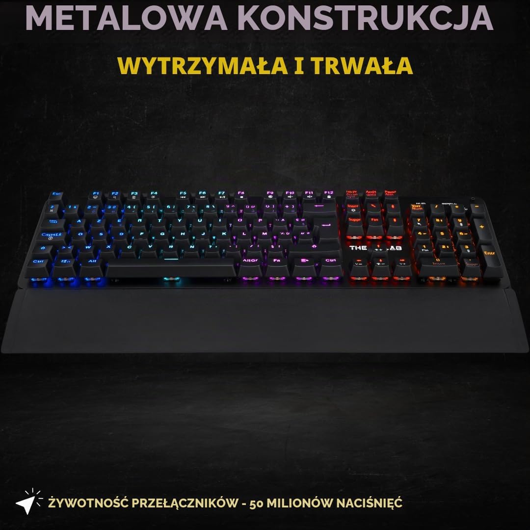 Detalle de THE G-LAB KEYZ-CARBON-EX/FR – klawiatura mechaniczna AZERTY RGB