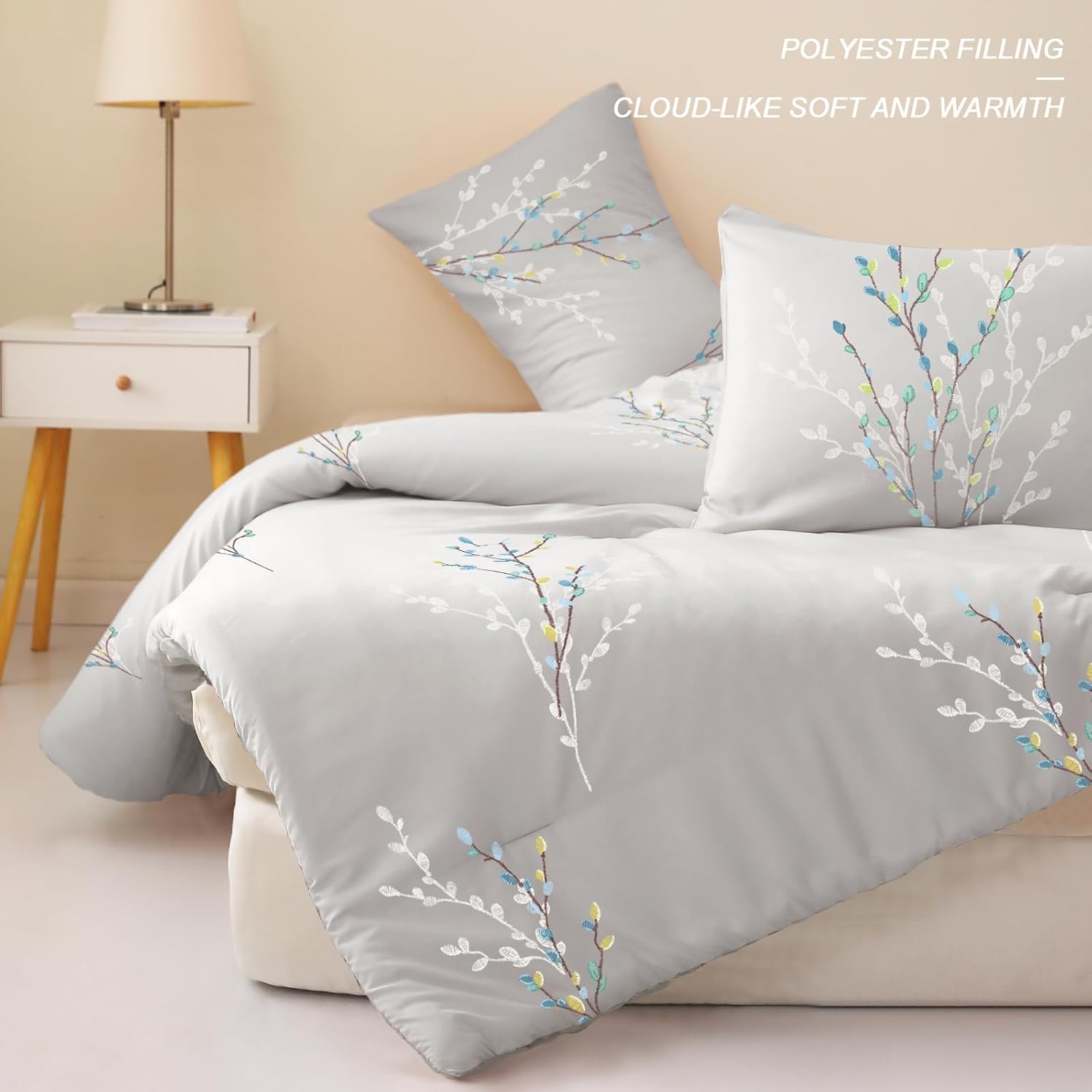 Thumbnail 2 de Exclusivo Mezcla Coverless Duvet Set – 7.5 Tog King, Reversible with Flower Pattern in Grey