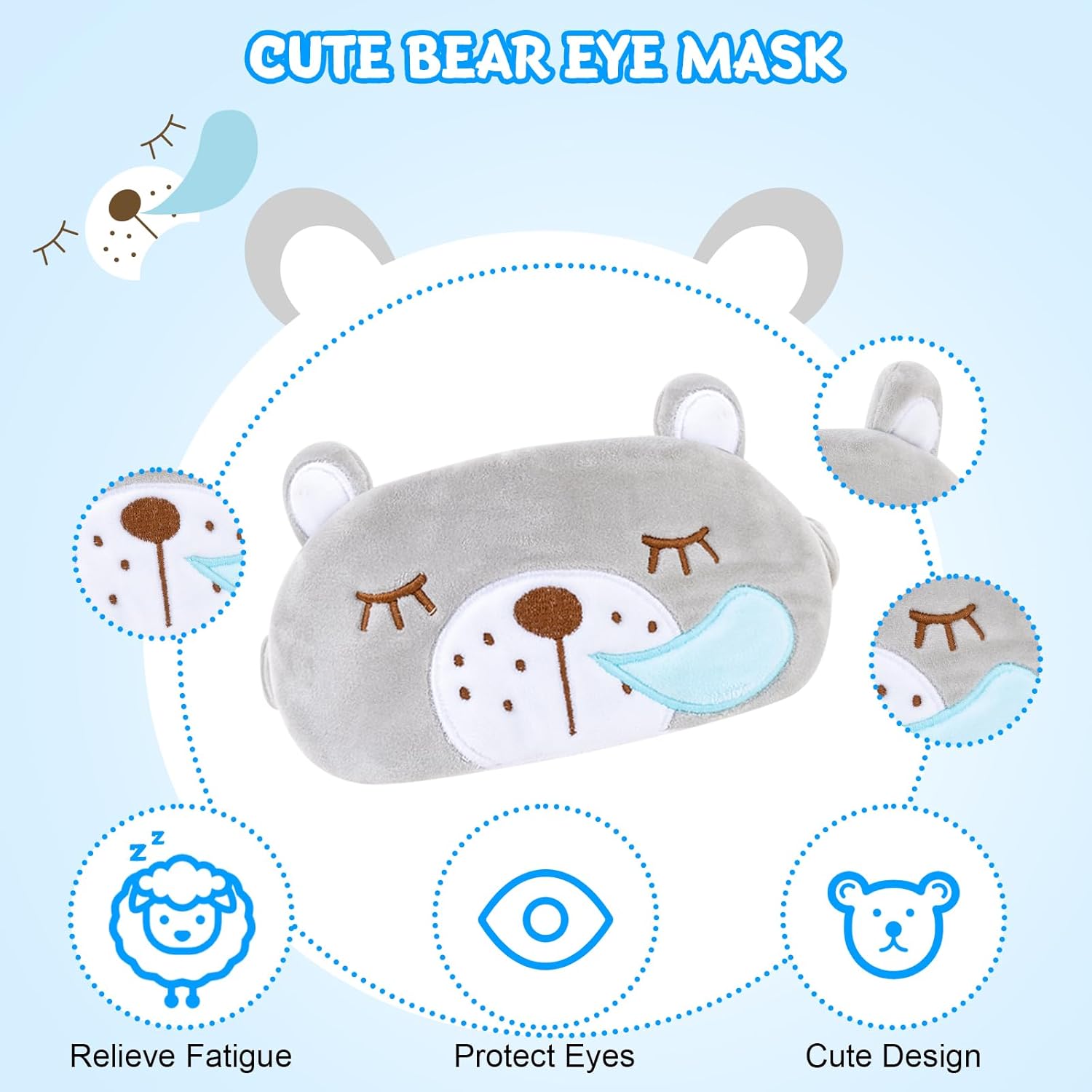 Thumbnail 2 de Cirorld Kids Travel Pillow: Plush Memory Foam Neck Support with Sleep Mask for Travel