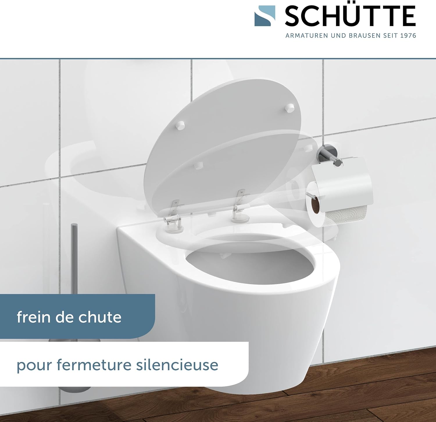 Thumbnail 5 de SCHÜTTE Abattant WC avec frein de chute – bois compressé, résistance jusqu’à 150 kg, blanc