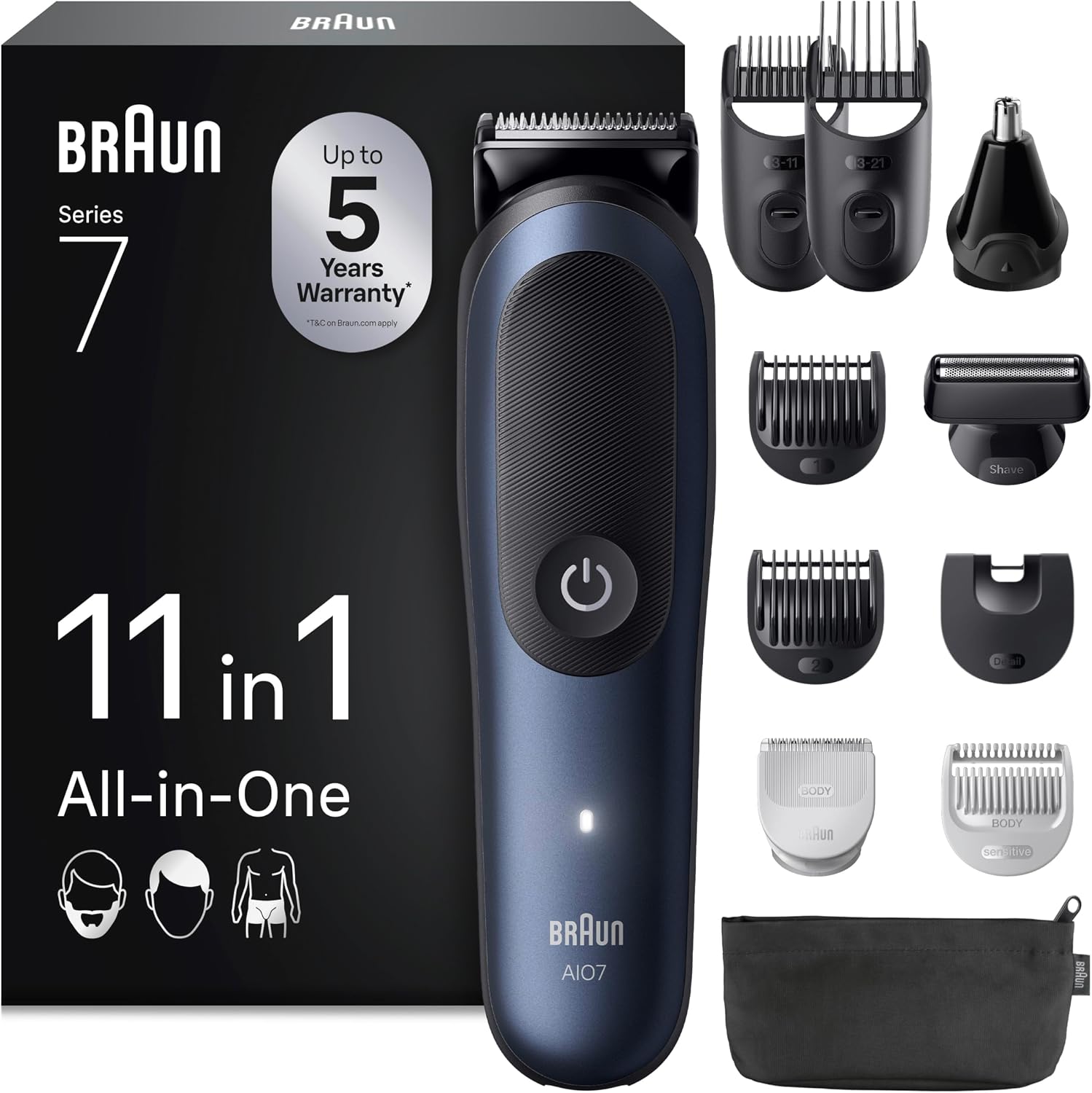 Detalle de Braun AIO7540 tondeuse 120 min 🌊