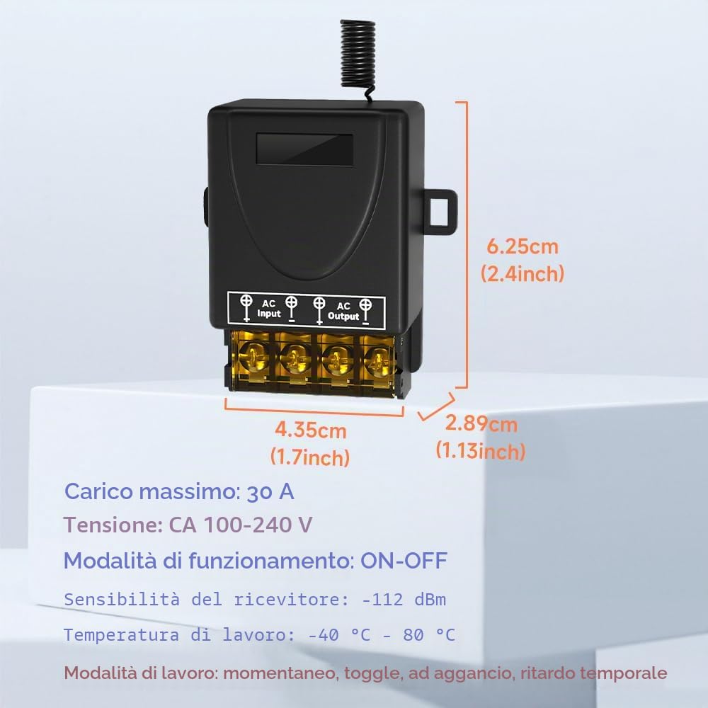 Thumbnail 6 de Cerhot AC 230V 100m 30A Kit ricevitore e interruttore luce wireless ad alta potenza