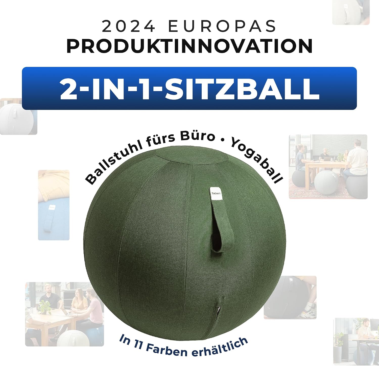 Detalle 2 de Backerz Sitzball 75 cm Ergonomisch