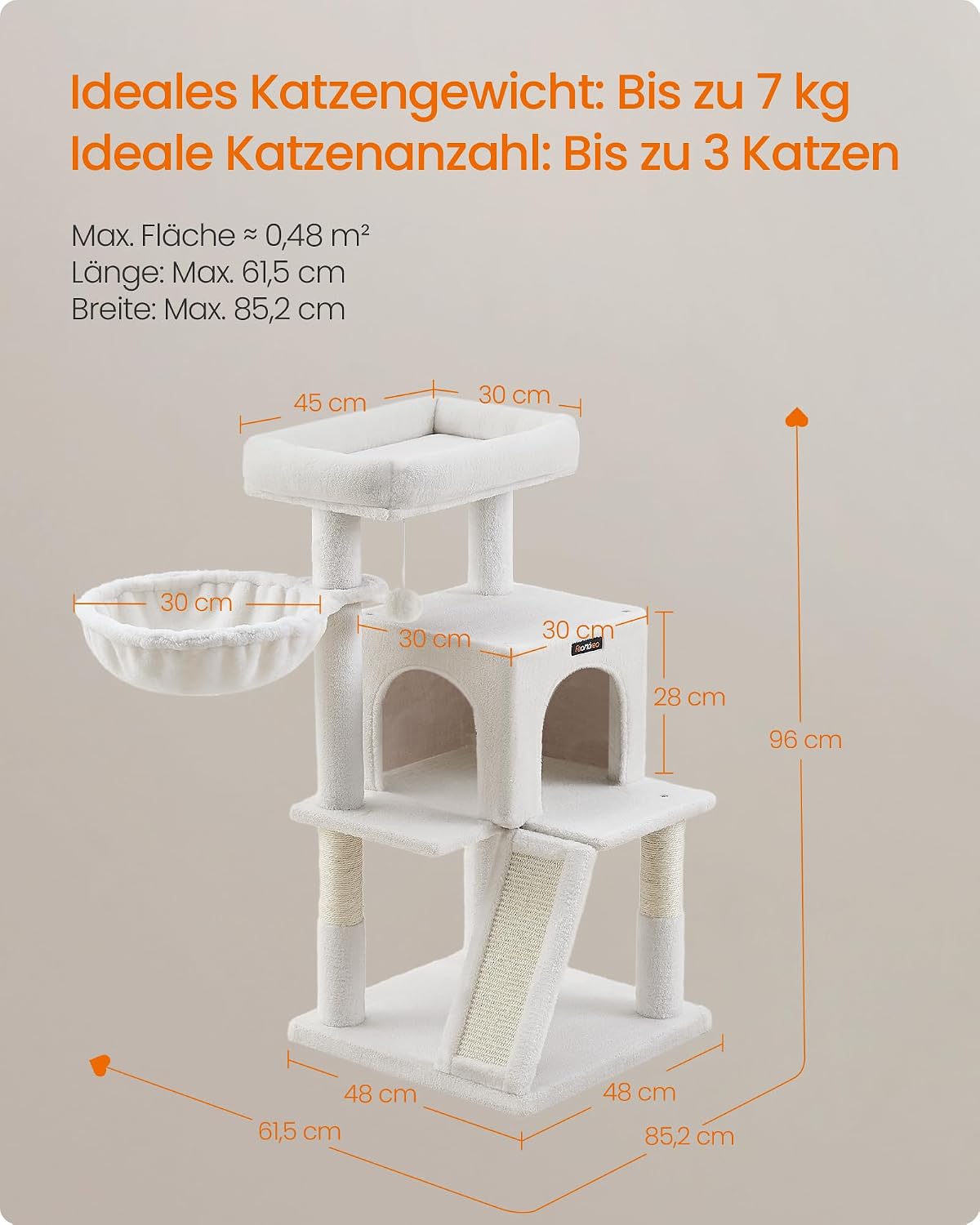 Thumbnail 6 de Feandrea Kratzbaum PCT051T01 mit 96 cm