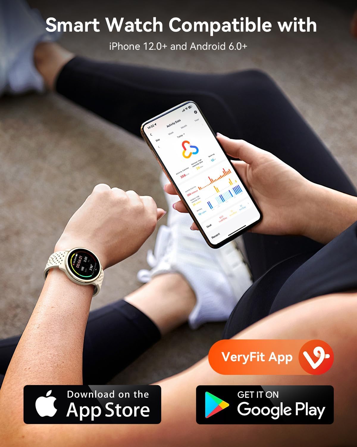 Detalle 2 de Quican Smart Watches for Women & Men — 1.27" AMOLED, 120+ Sports, 3ATM, Beige