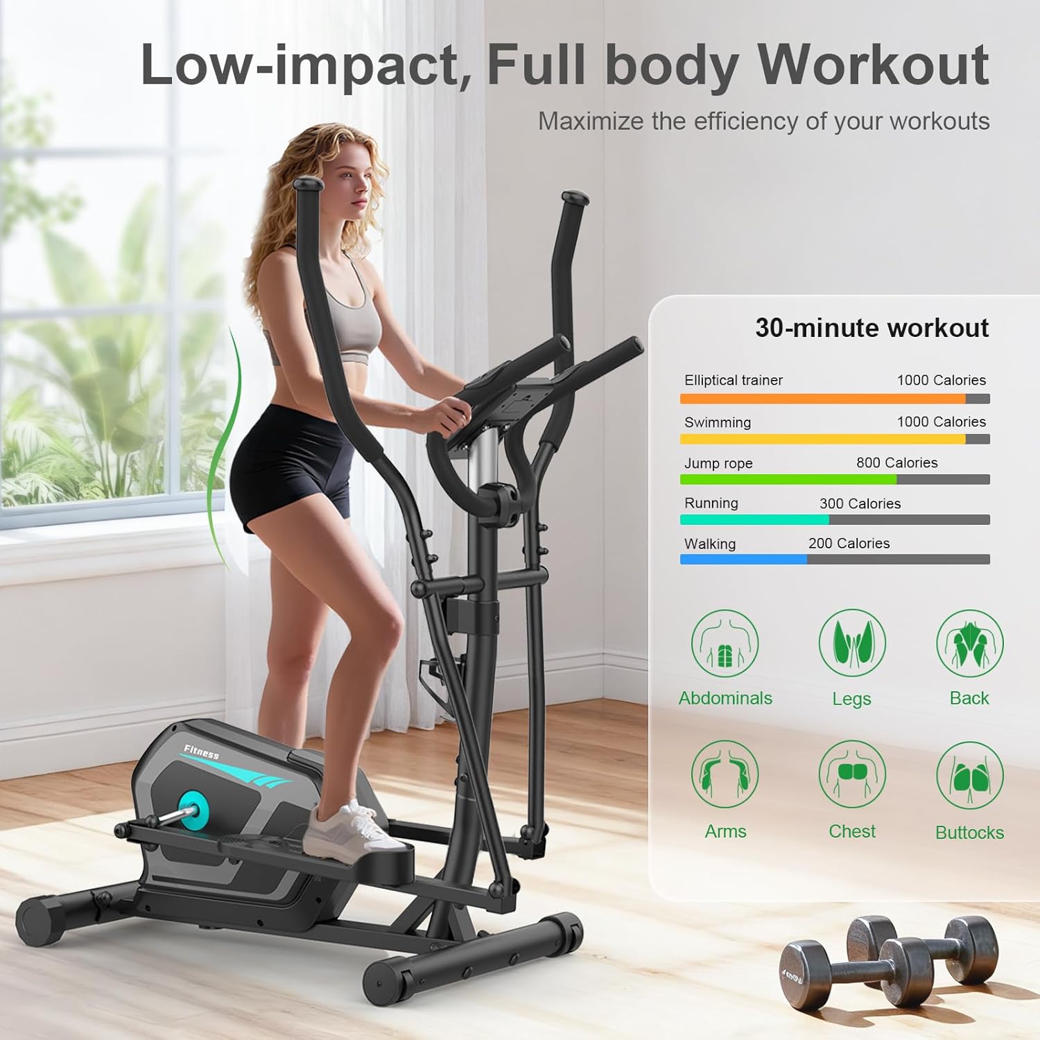 Thumbnail 2 de Neezee Crosstrainer für Zuhause – Bluetooth, 16 Widerstandsstufen und 6 kg Magnetisches Schwungrad