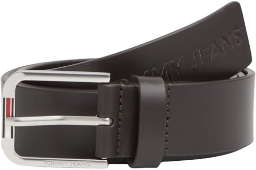Detalle de Tommy Jeans Cinturón Hombre Austin Seasonal 3,5 cm, Marrón Dark Brown, 80 cm
