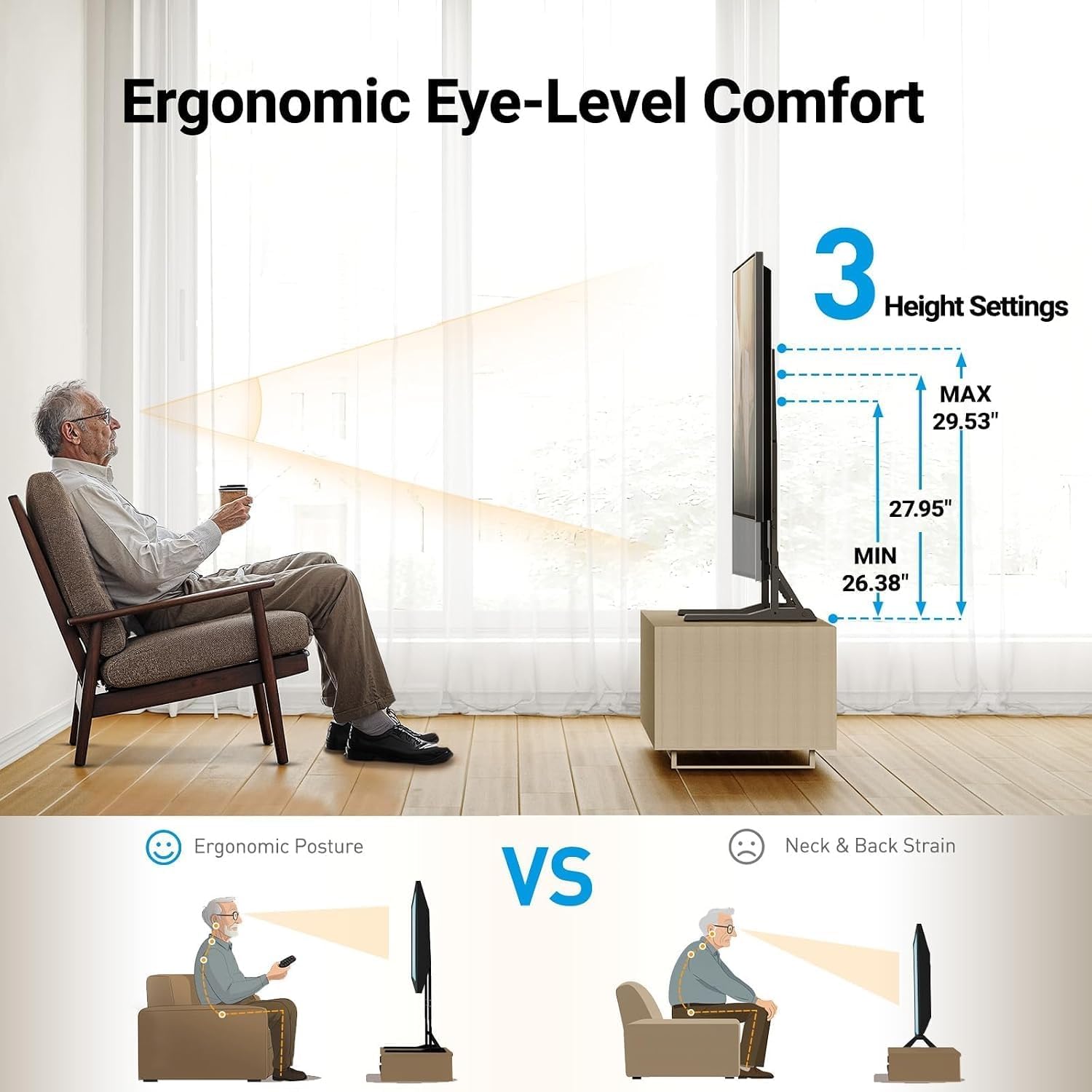 Thumbnail 2 de PERLESMITH Universal TV Stand 110 lbs