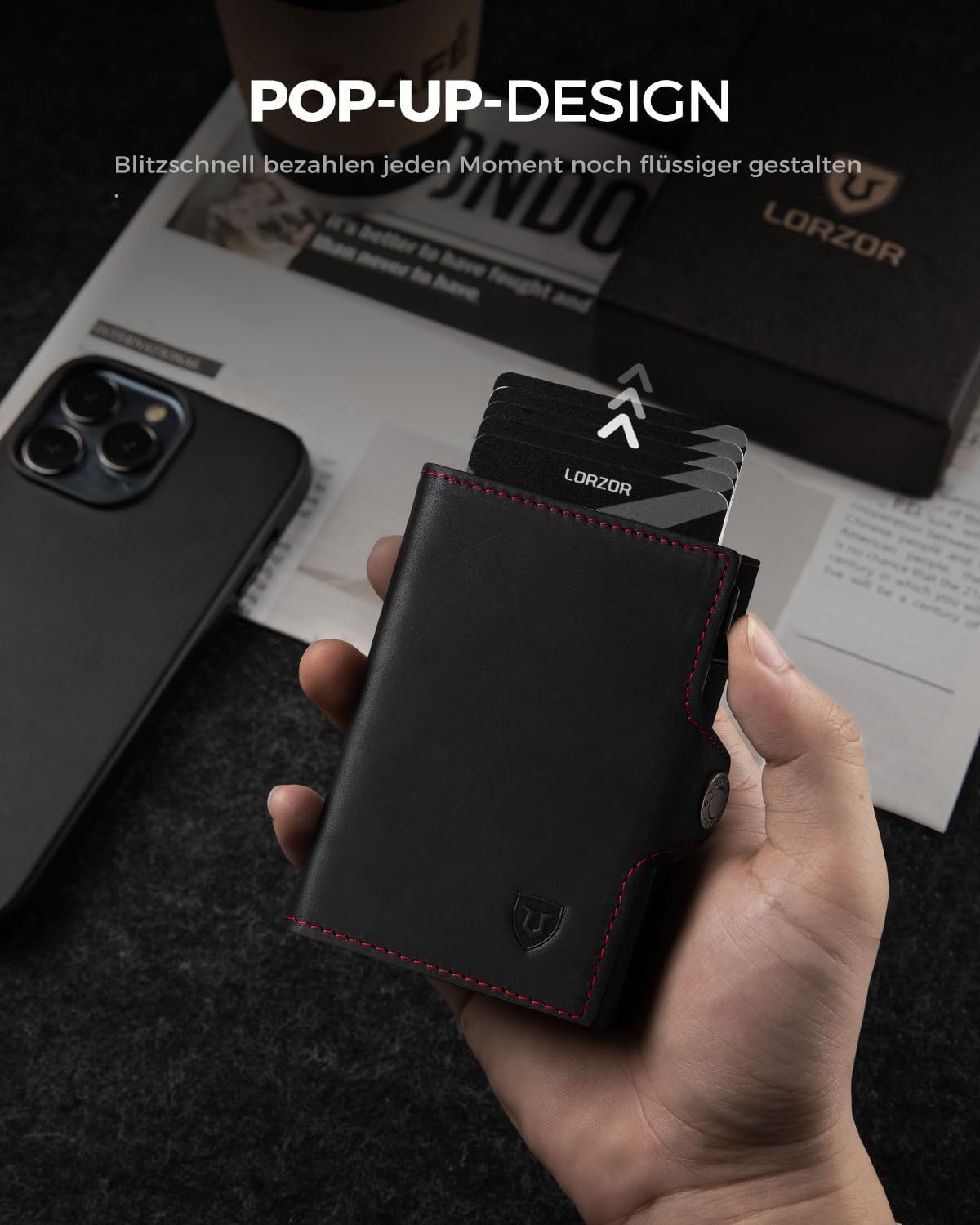 Detalle 2 de LORZOR Slim Wallet 10 Karten 💼