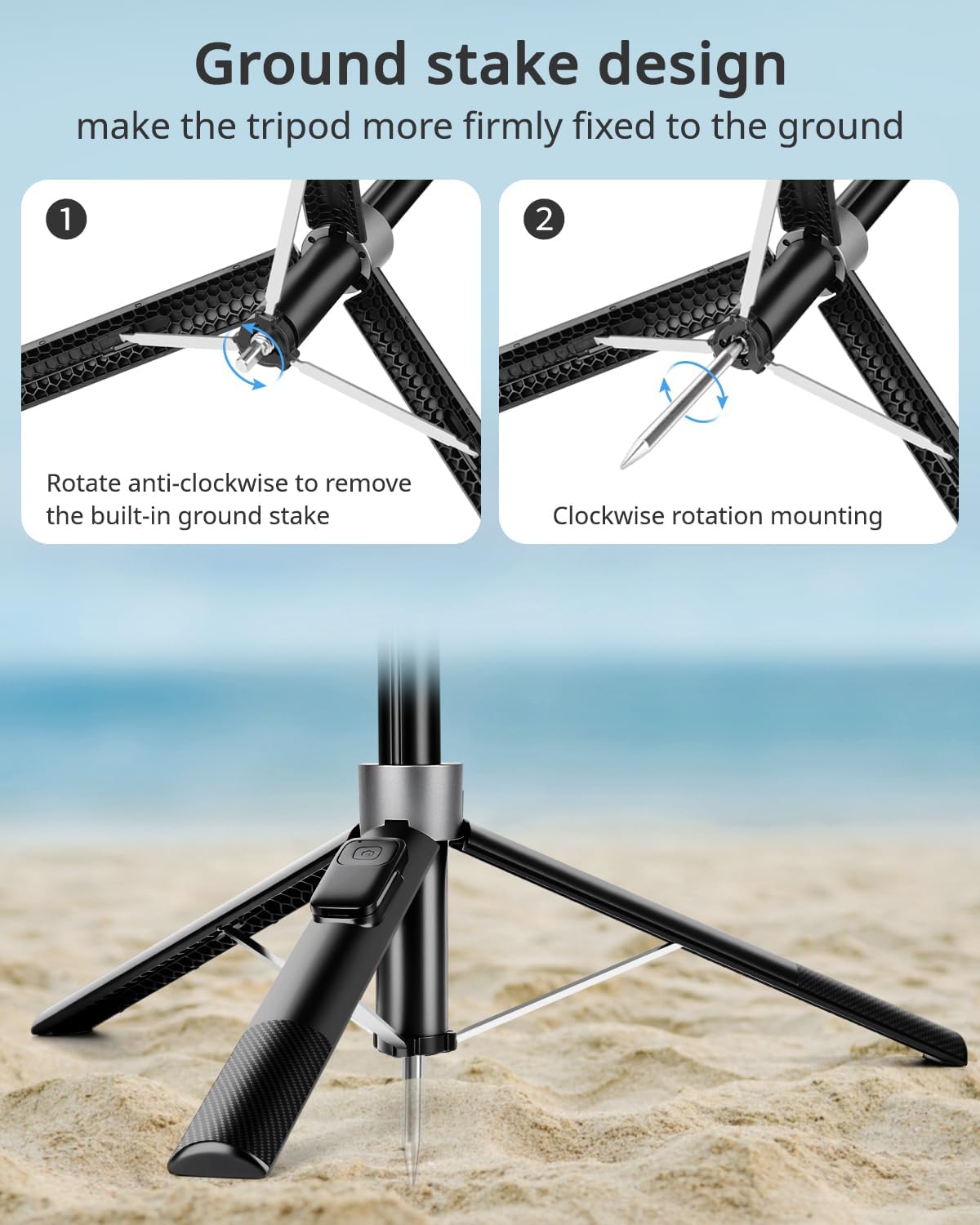 Thumbnail 4 de Victiv 70" Magnetic Golf Tripod for iPhone – Flexible Selfie Stick with Metal Stake