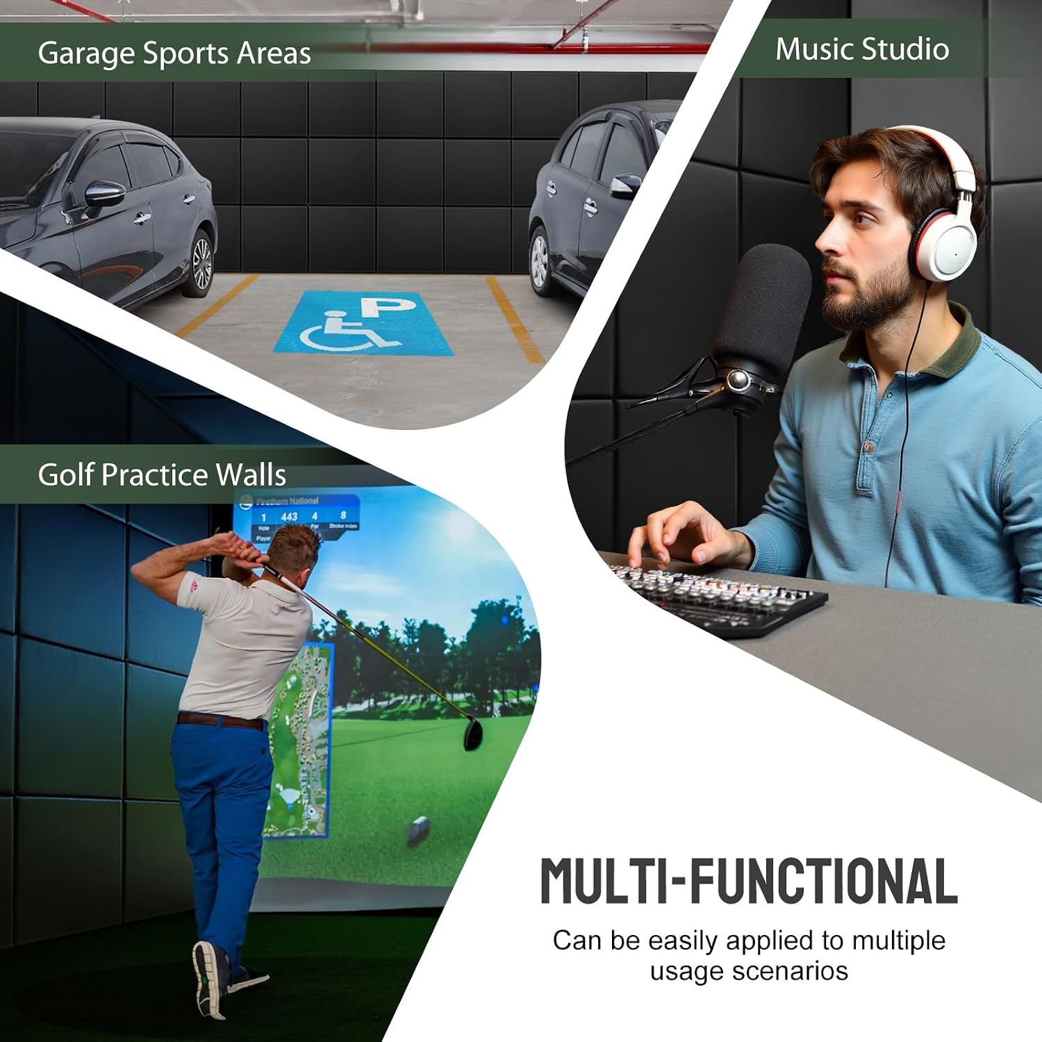 Thumbnail 6 de JOMOQ 12-Pack Golf Wall Padding Panels (20" x 20" x 2") for Indoor Wall Protection