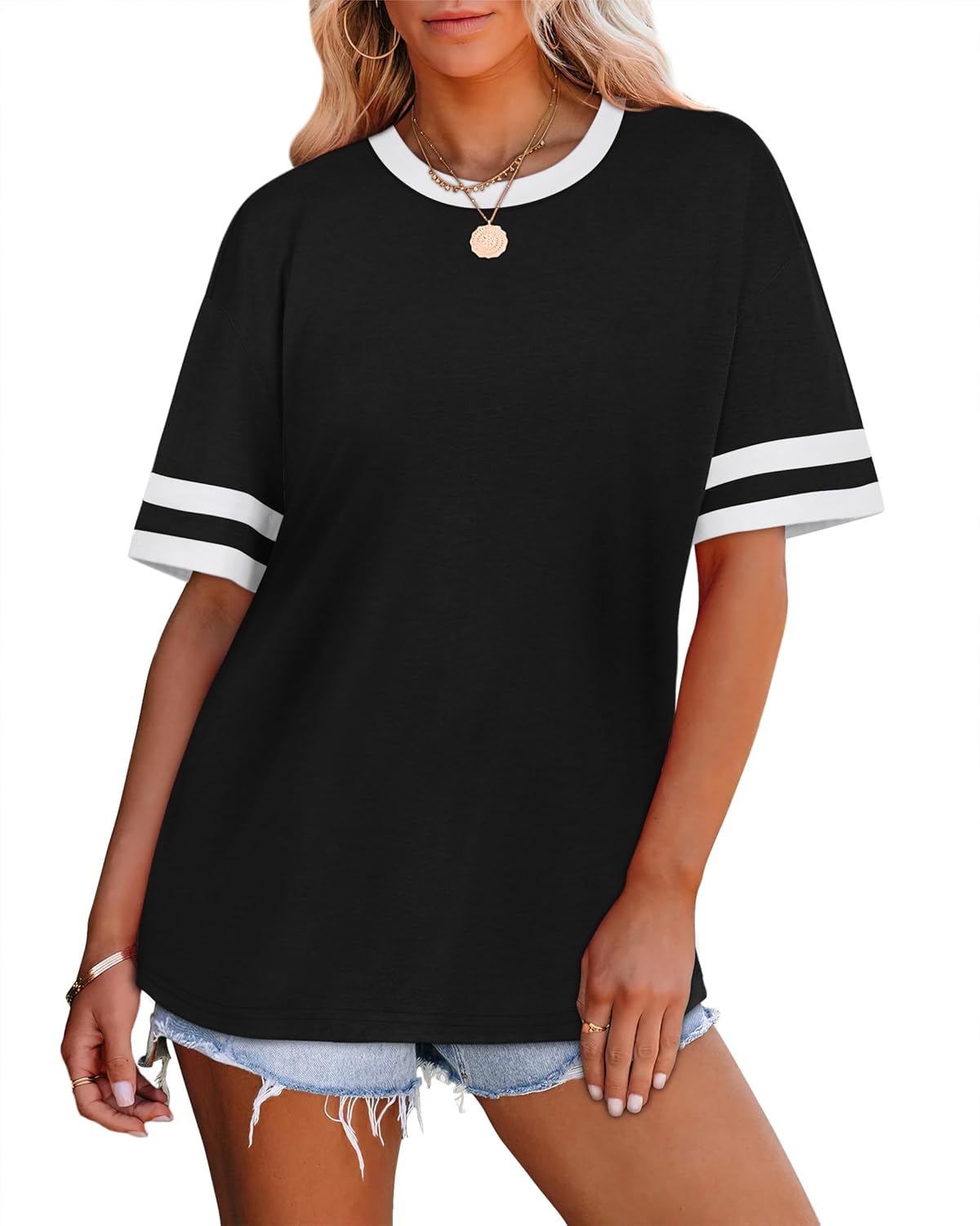 Thumbnail 2 de WIHOLL Color Block T-Shirts for Summer