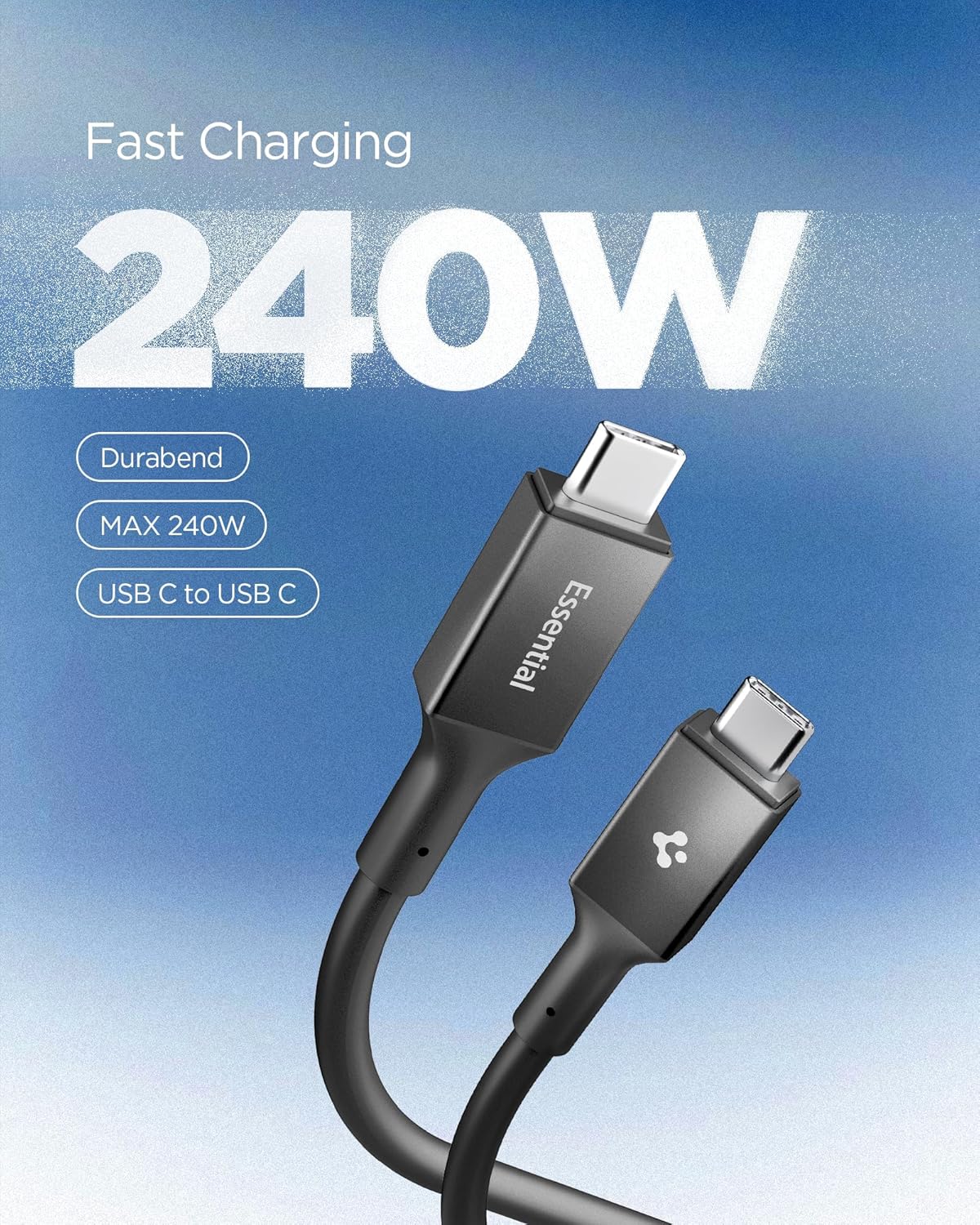 Thumbnail 1 de Spigen Essential Cavo USB Type-C USB-C 240W PD rapido 1,2 m con E-Marker e DuraBend (nero)