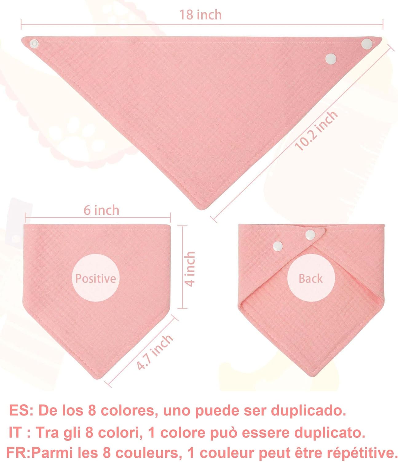 Thumbnail 5 de SLOSH bavaglino neonato in cotone lavabile (con bottoni regolabili) – confezione da 8