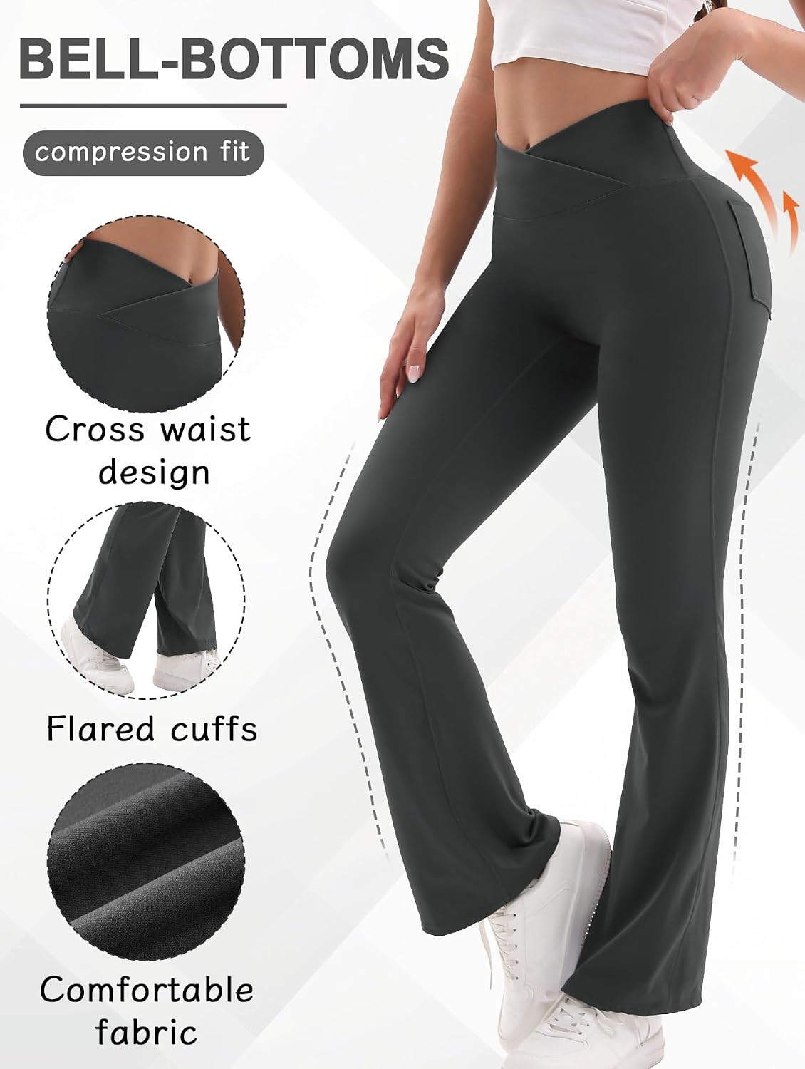 Detalle de HiBwoBwo Flare Leggings, 3-Pack