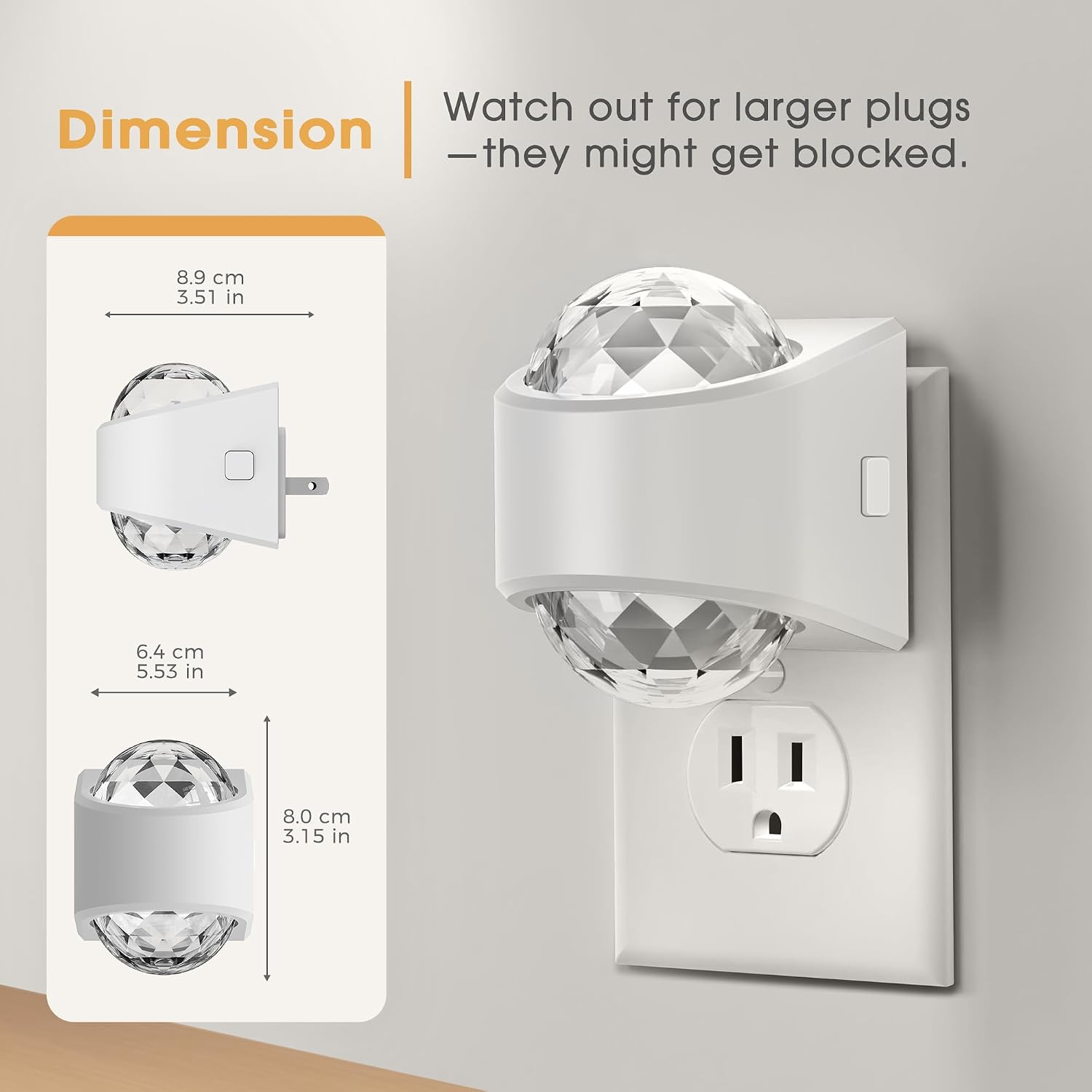 Thumbnail 5 de Briignite Plug-In Projector Night Light, 2-Pack, 3000K and Dimmable