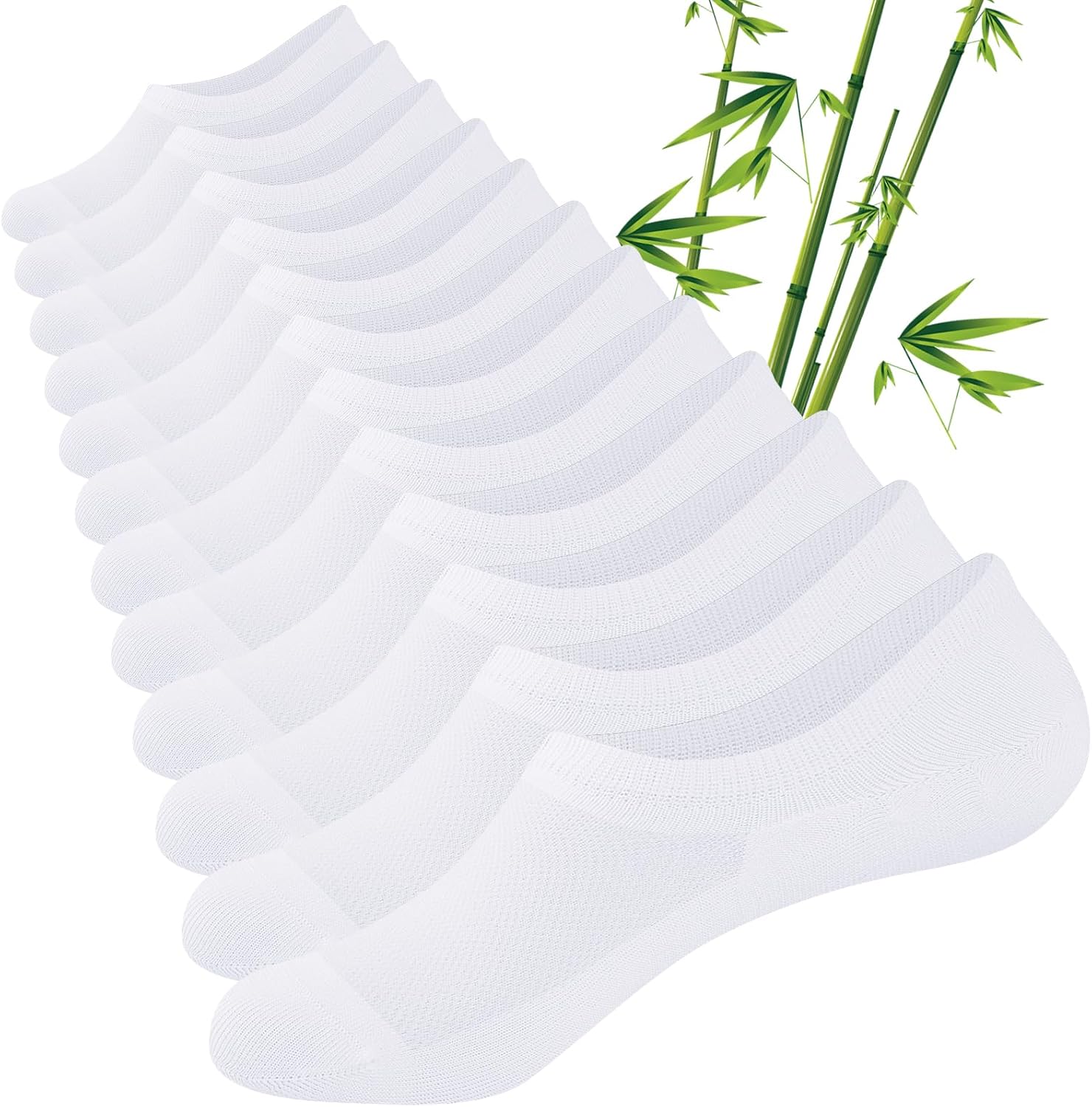 Detalle de Bamboo no show trainer socks 6 pairs